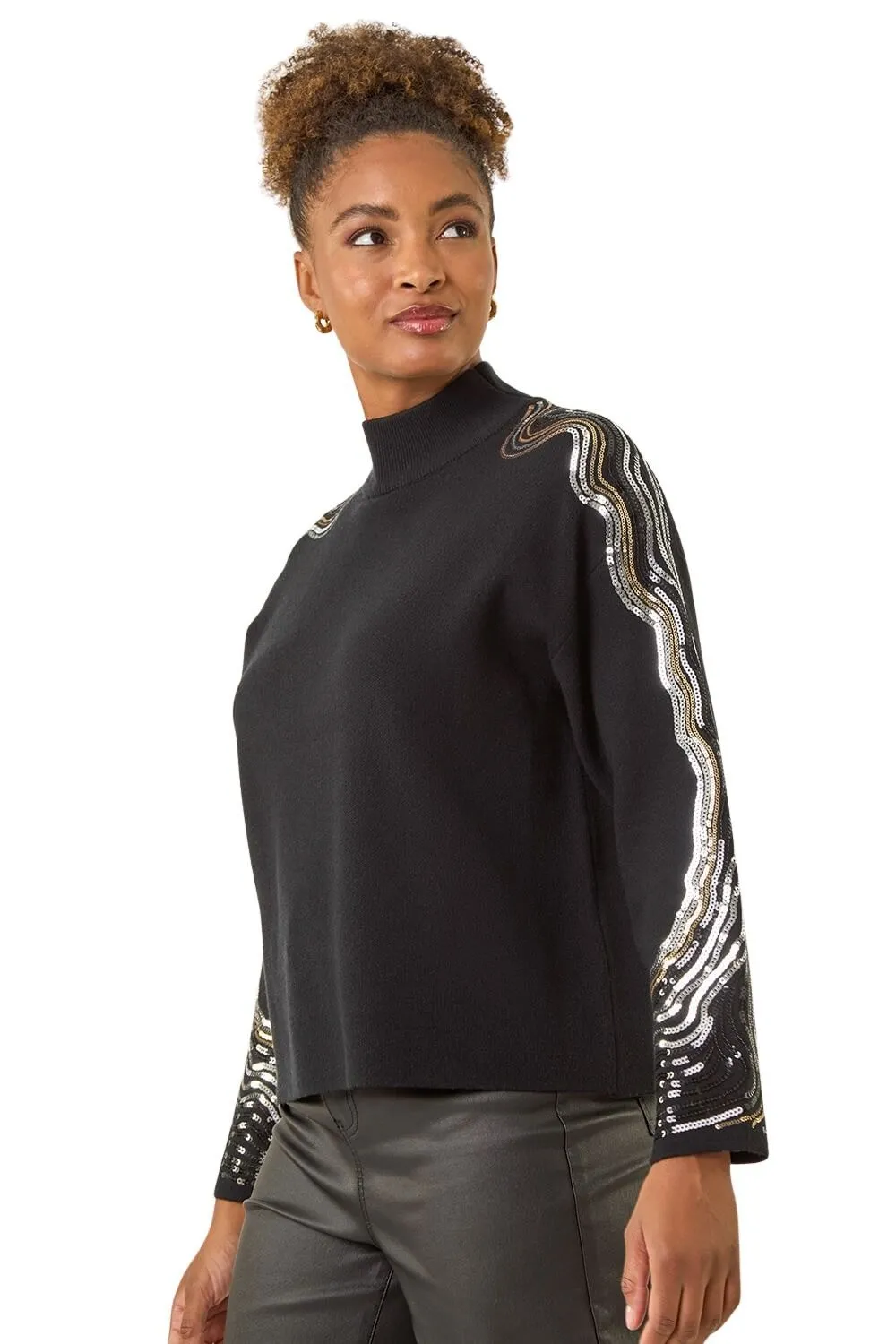 Wave Sleeve Knit Jumper