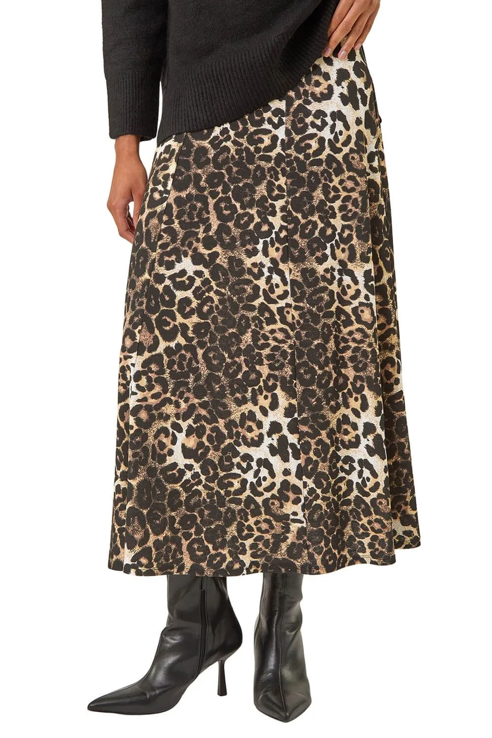 Animal Print Midi Skirt