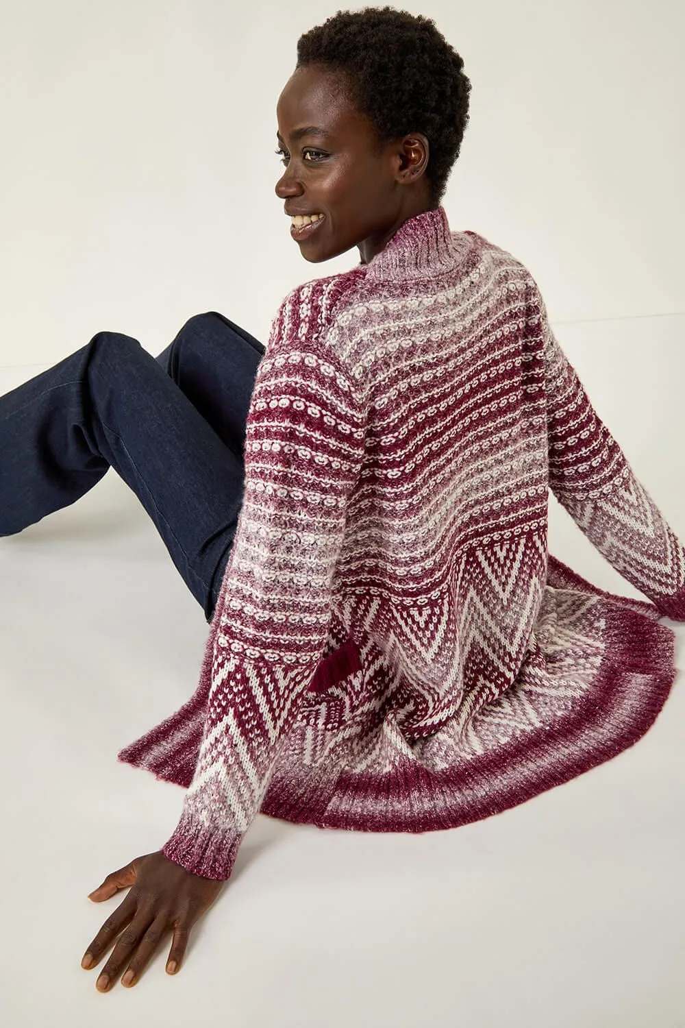 Jacquard Knit Cardigan