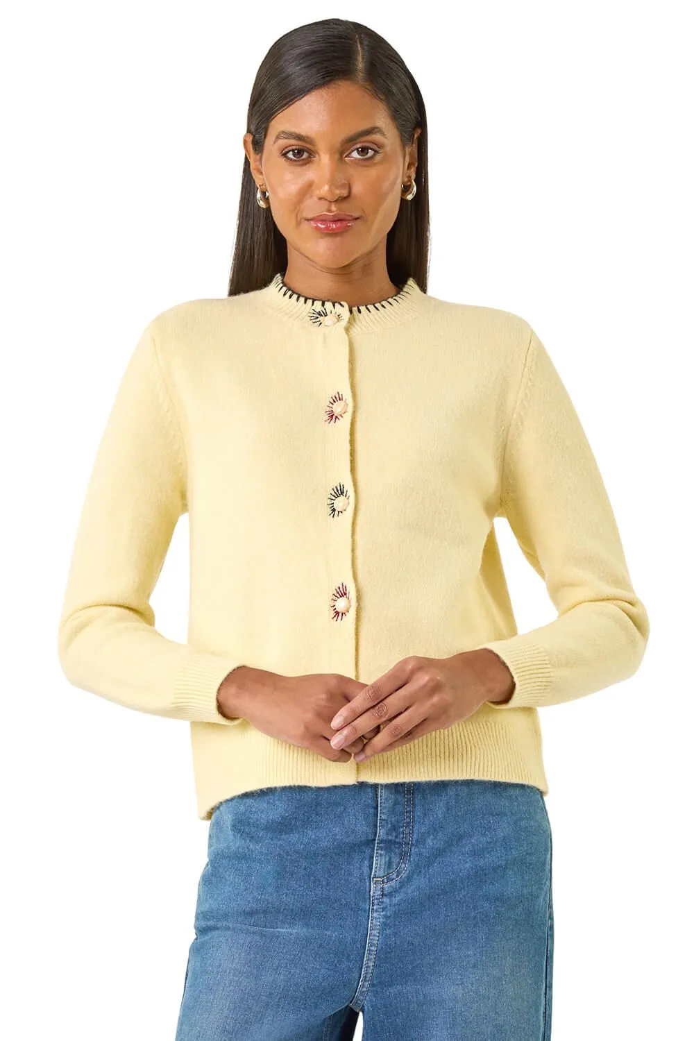 Contrast Stitch Knit Cardigan