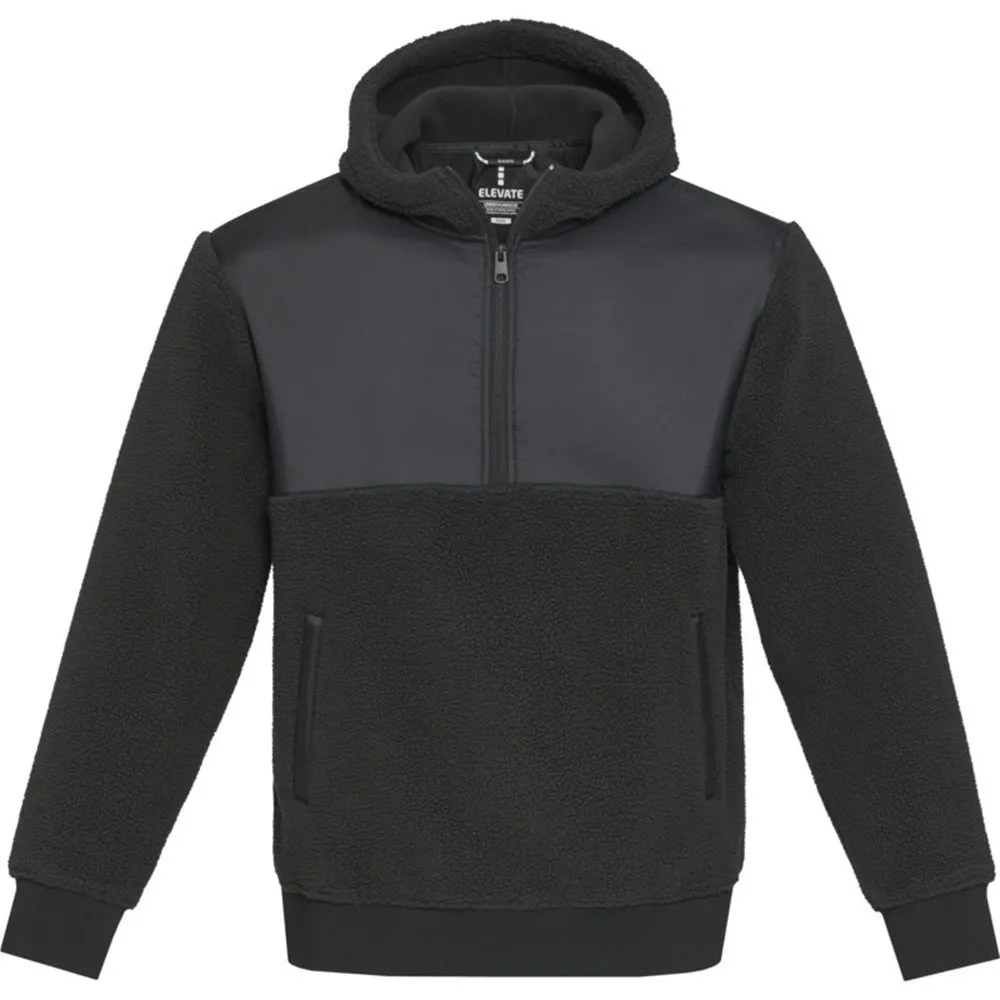 Evans Hooded Sherpa Fleece Sweater Top