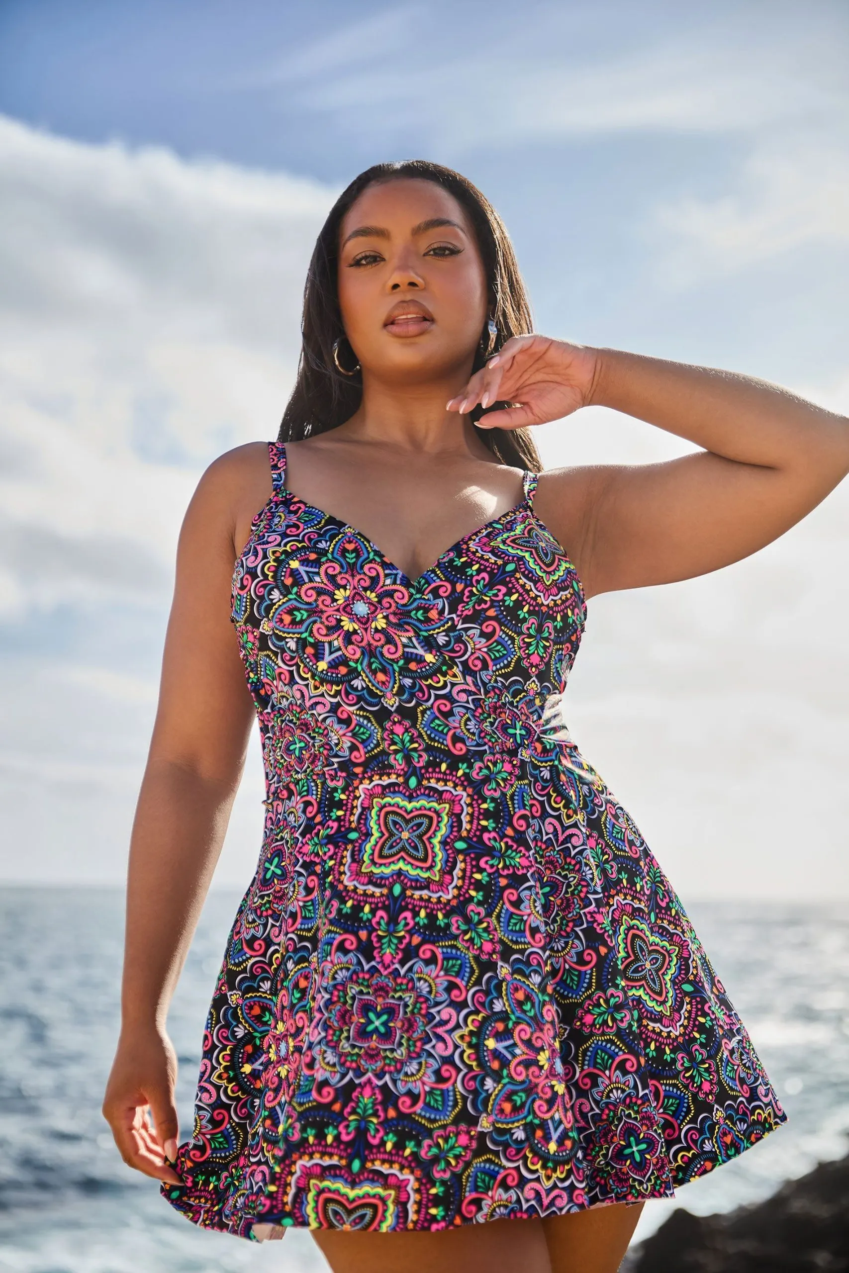 Paisley Print Swimdress