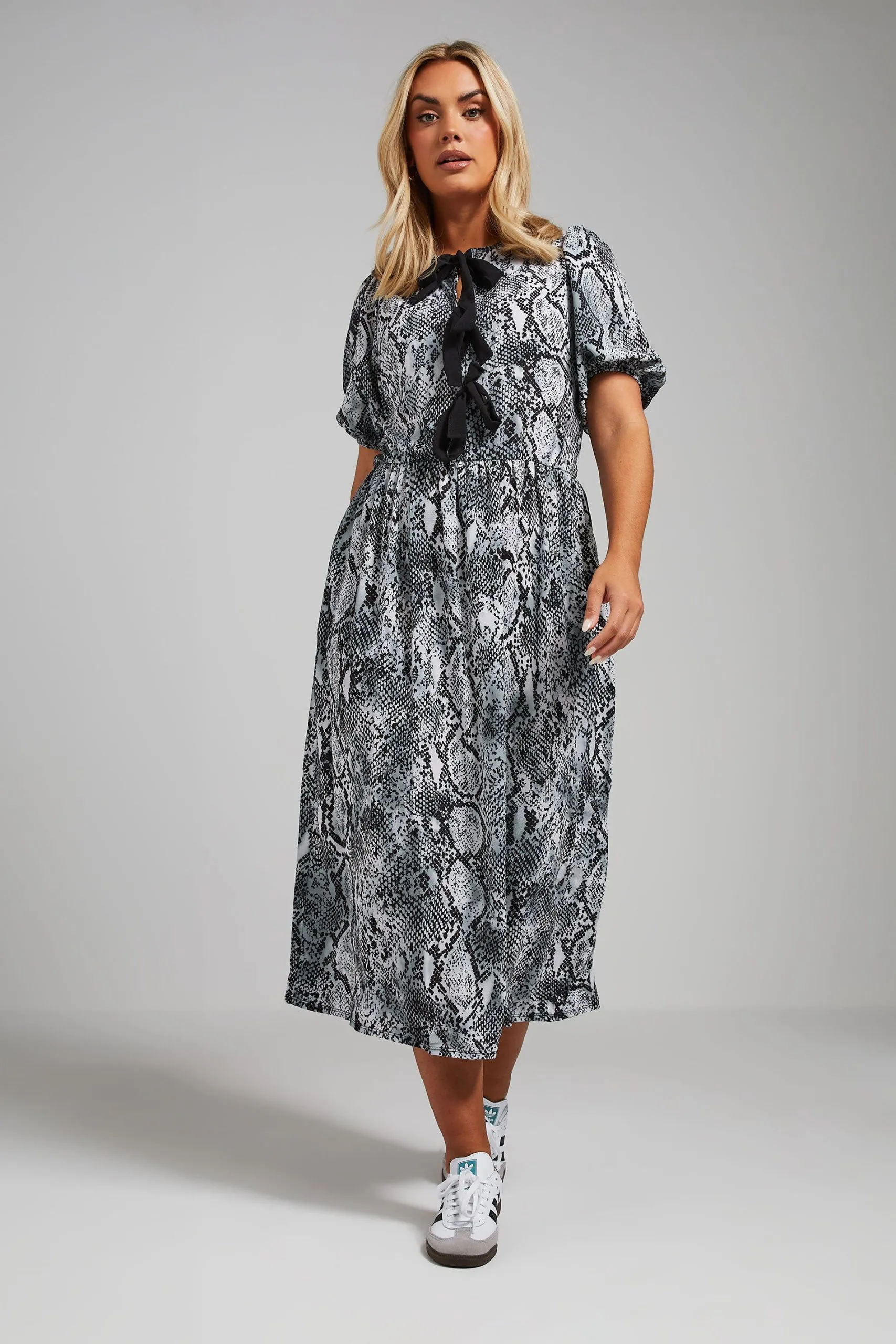 Snake Print Bow Dress