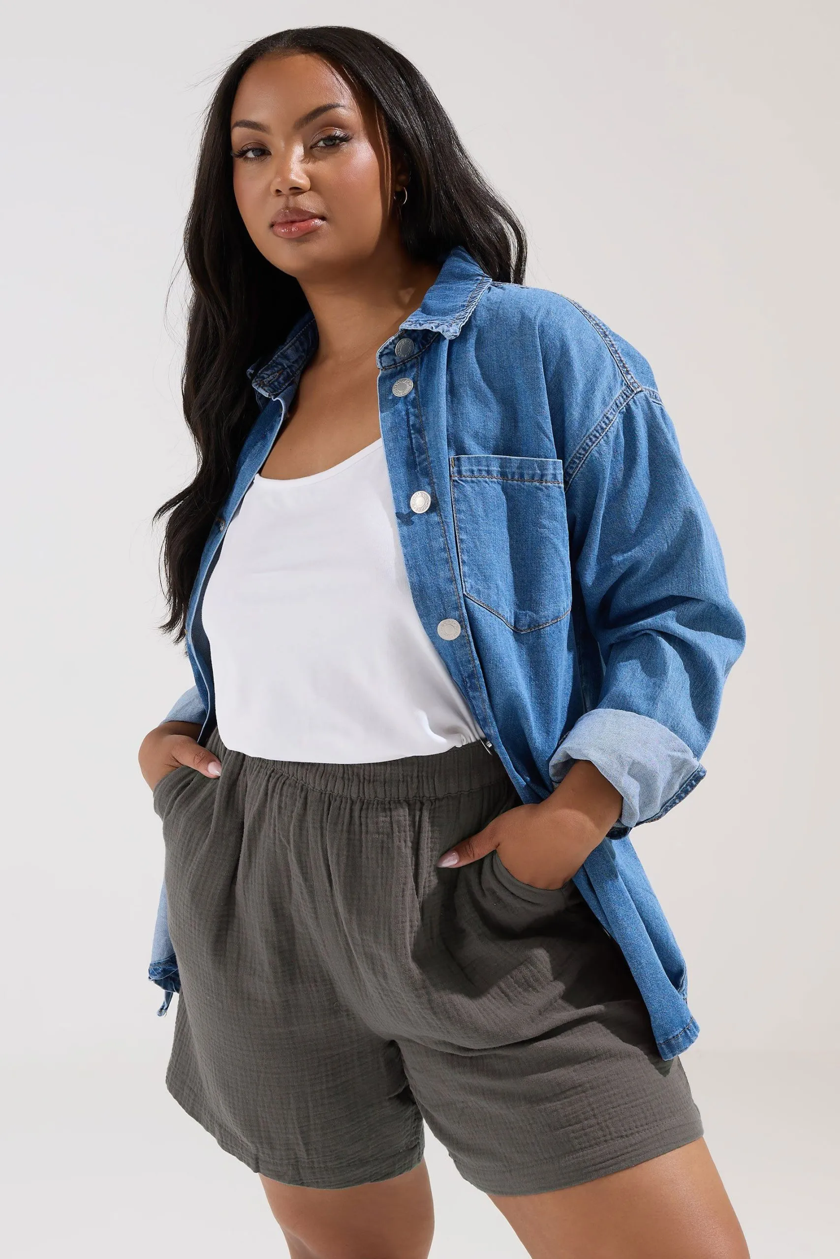 Cotton Cheesecloth Shorts