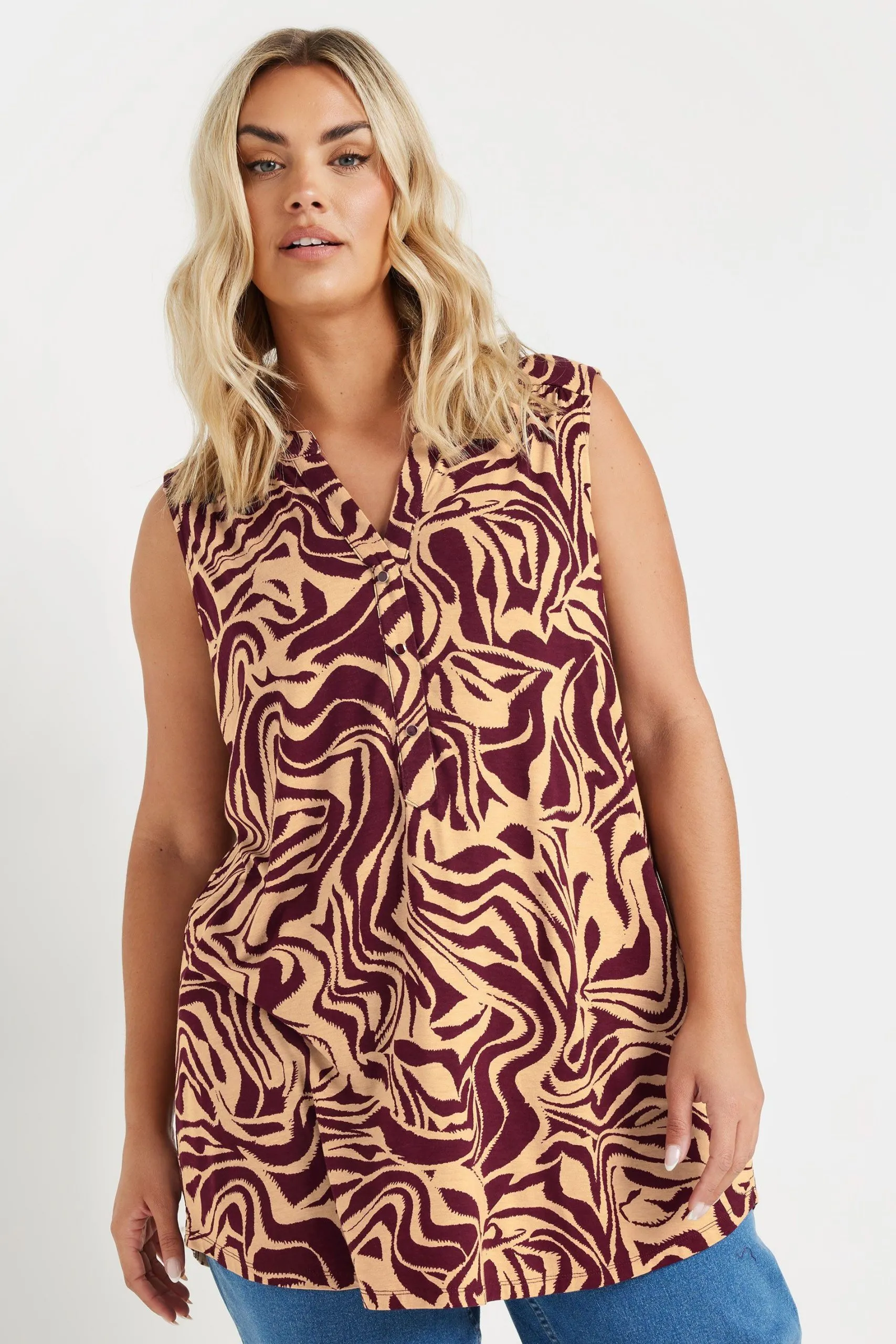 Zebra Print Sleeveless Blouse