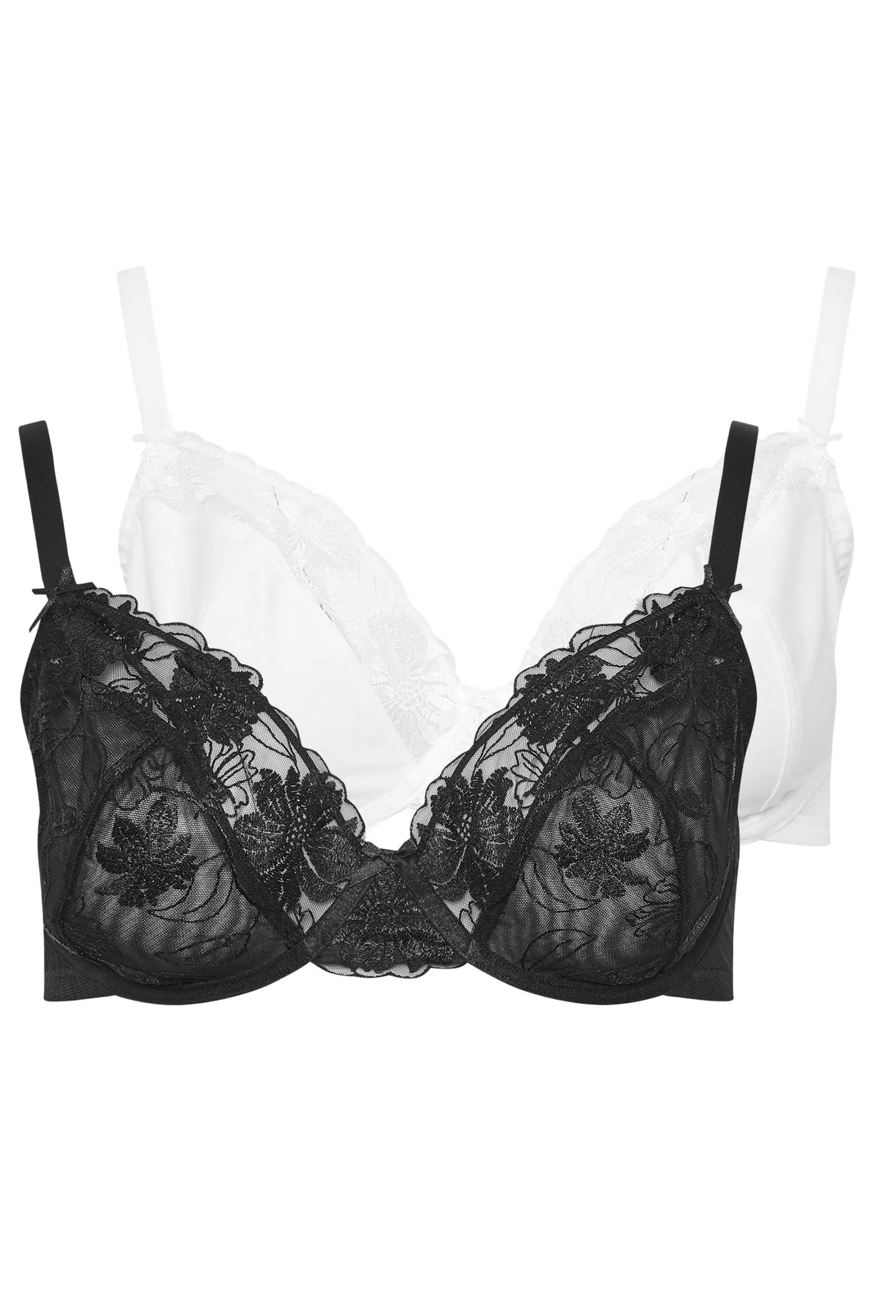 2 Pack Lace Non Padded Underwired Bras