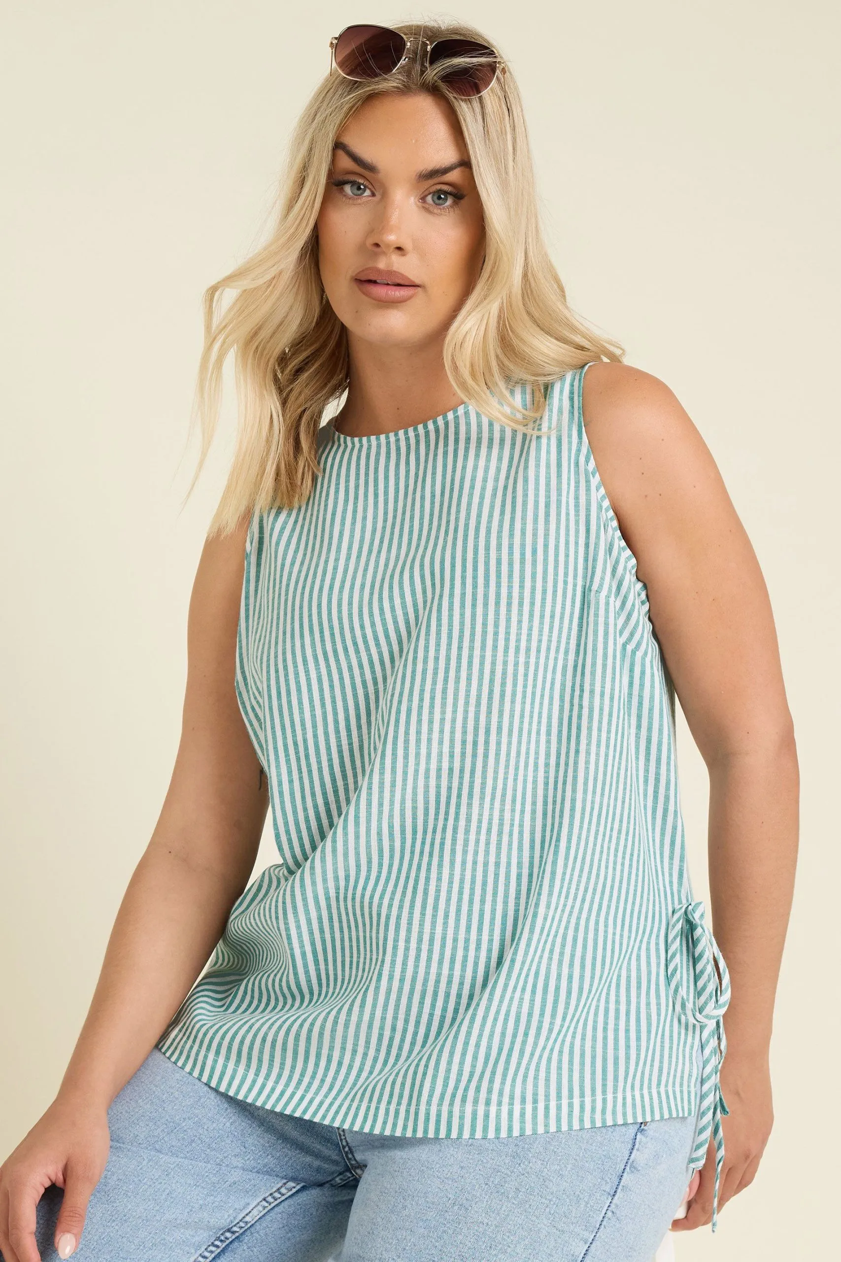 Stripe Linen Vest Top