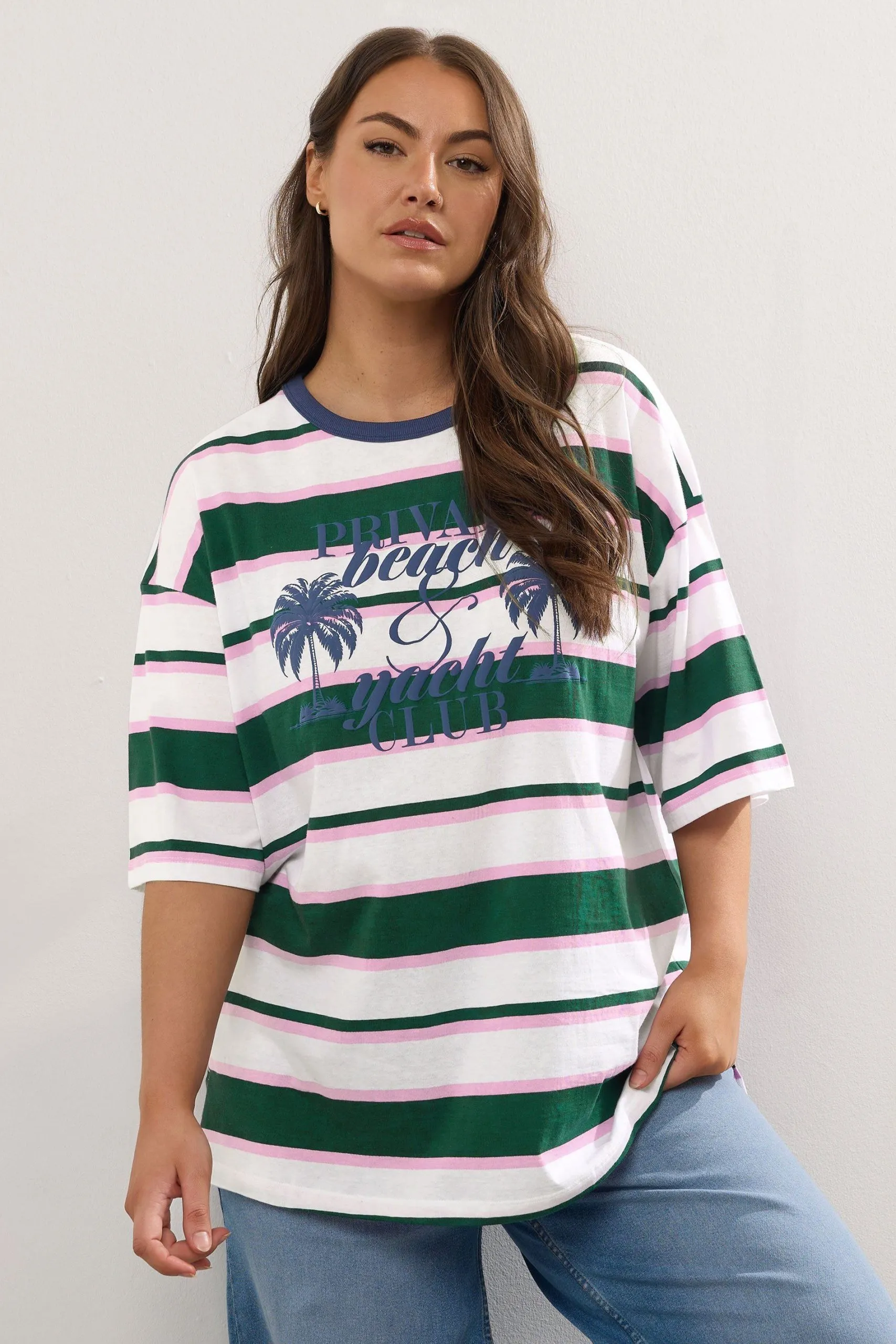 'Beach Club' Stripe Short Sleeve T-Shirt