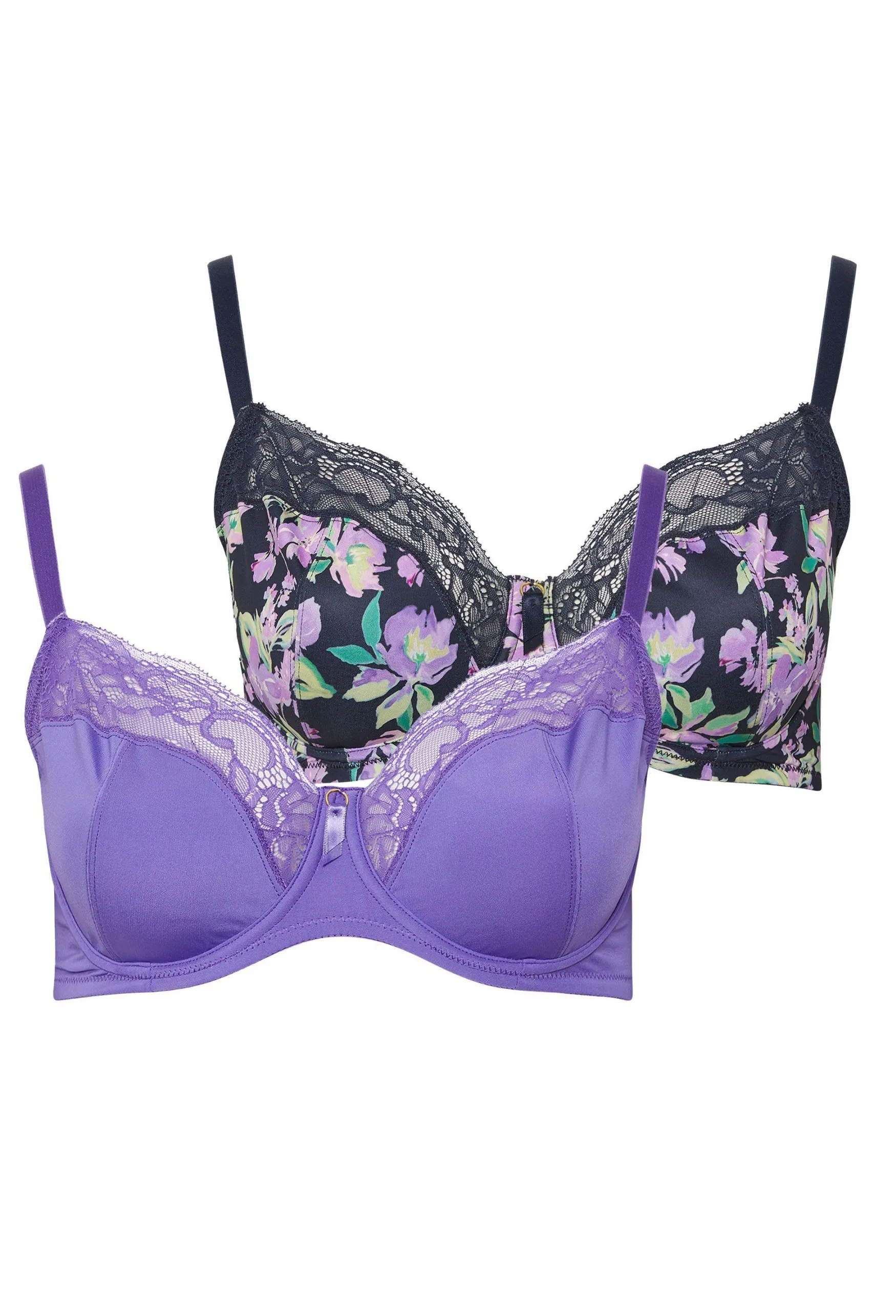 2 Pack Floral Underwired Bras