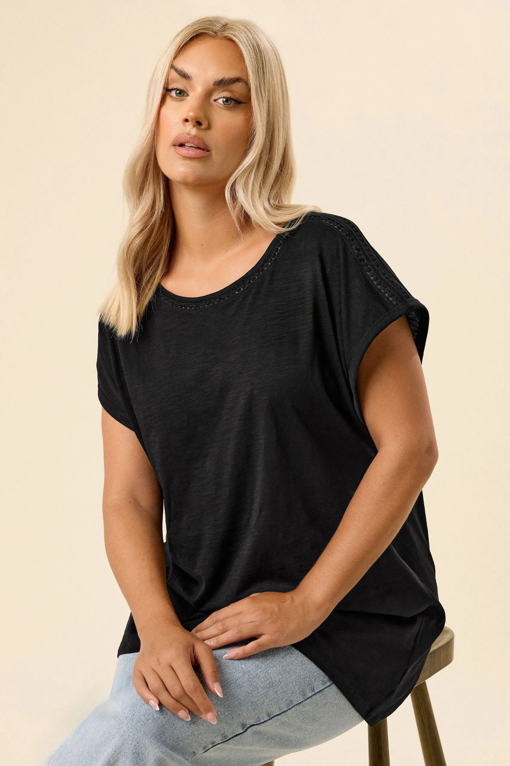 Crochet Trim Detail T-Shirt