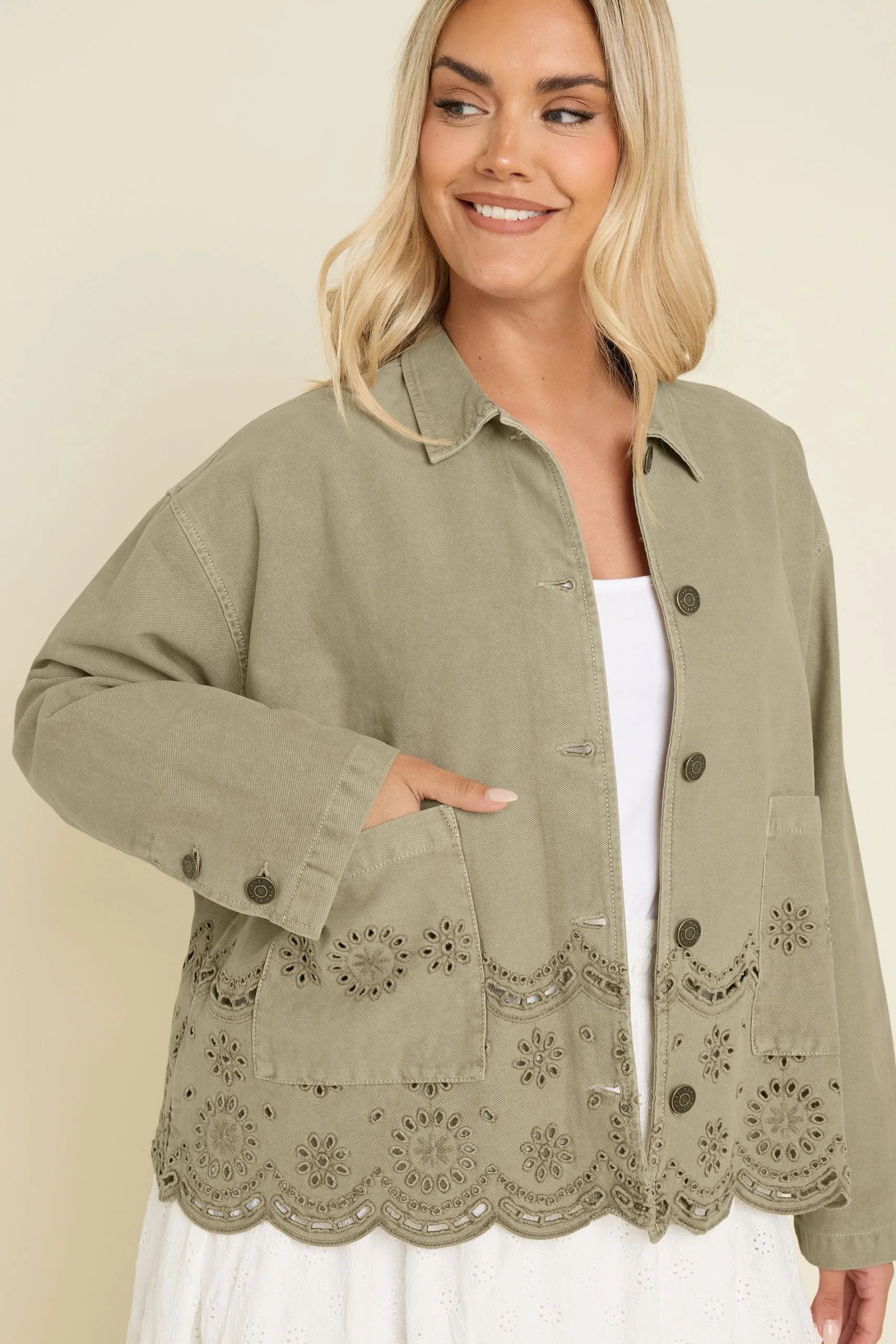 Broderie Anglaise Twill Shacket