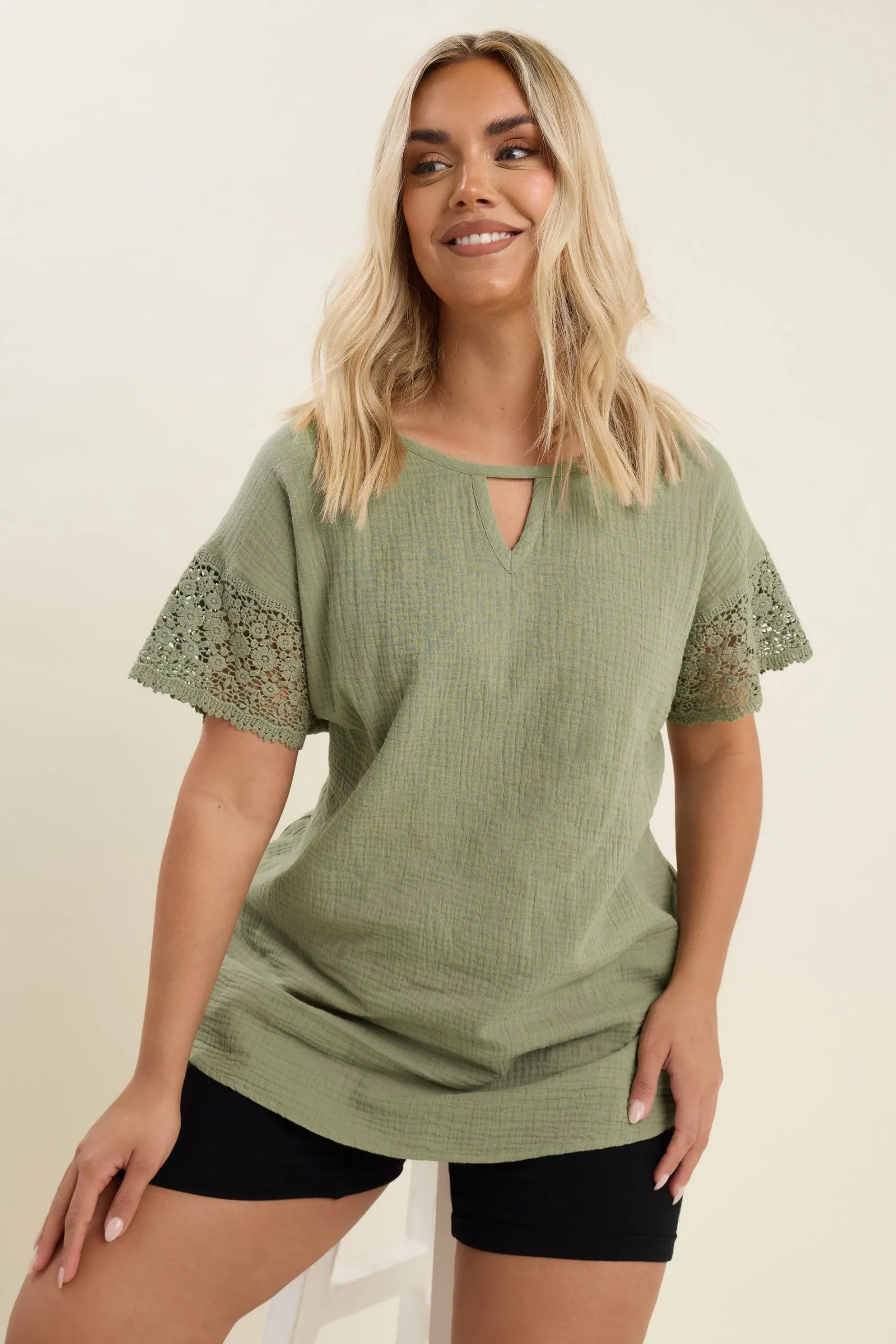 Cheesecloth Crochet Top