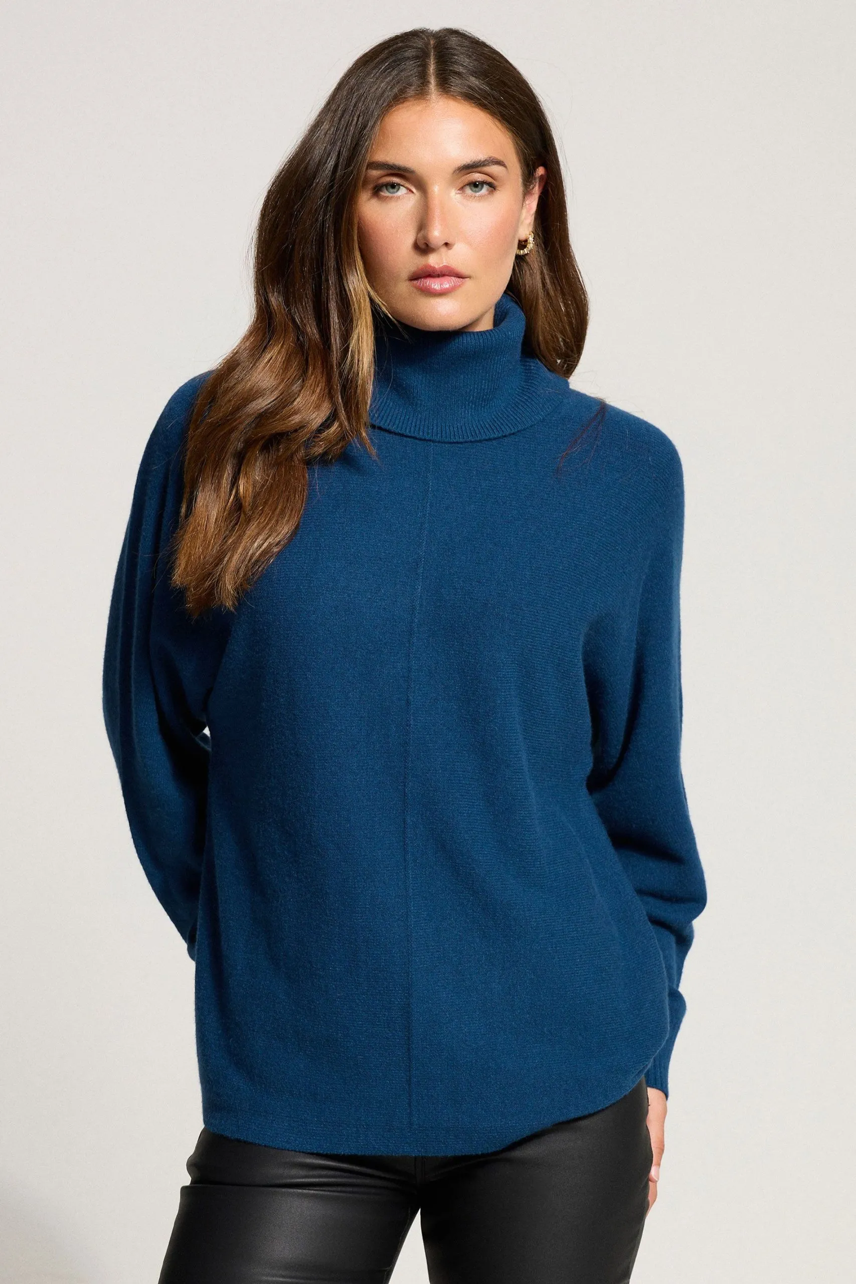 Tall Batwing Roll Neck Jumper