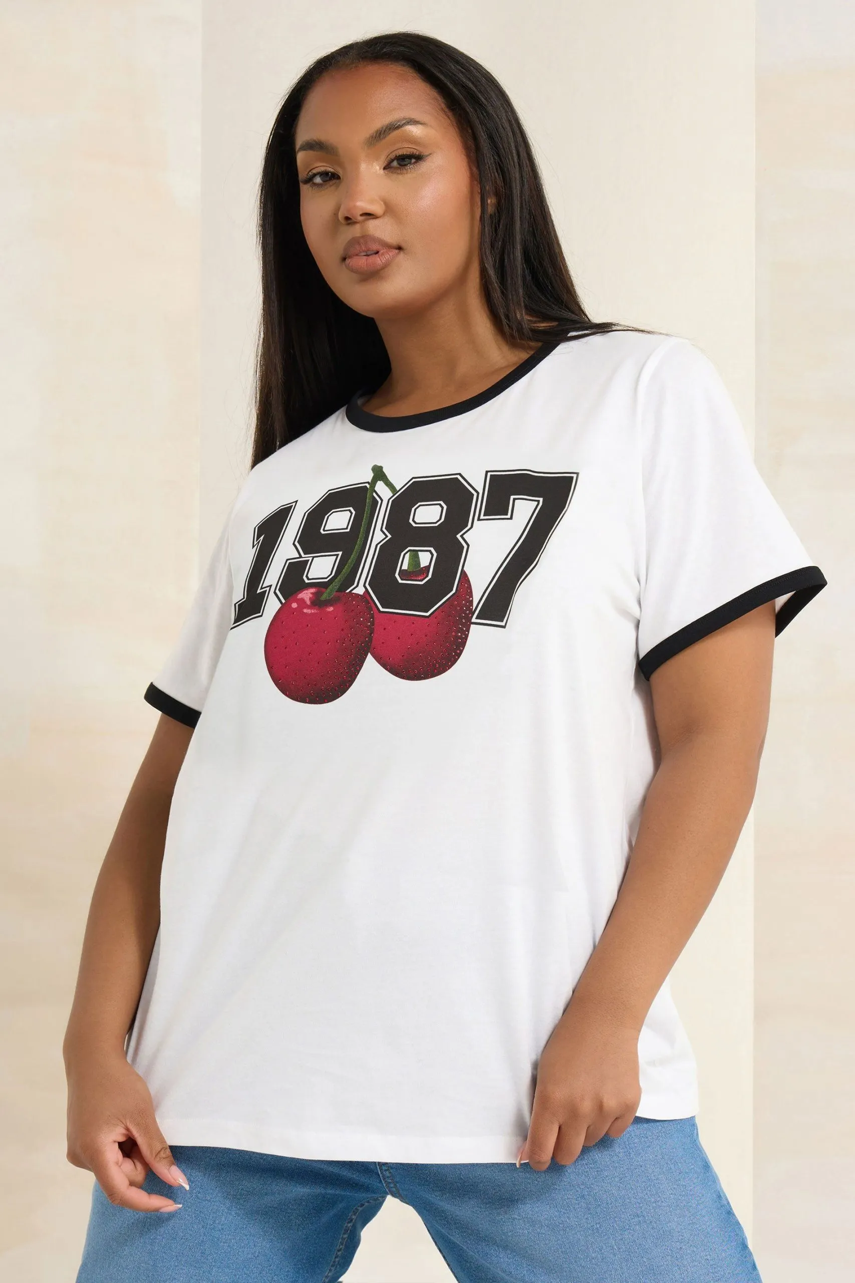 Cherry Print Short Sleeve T-Shirt