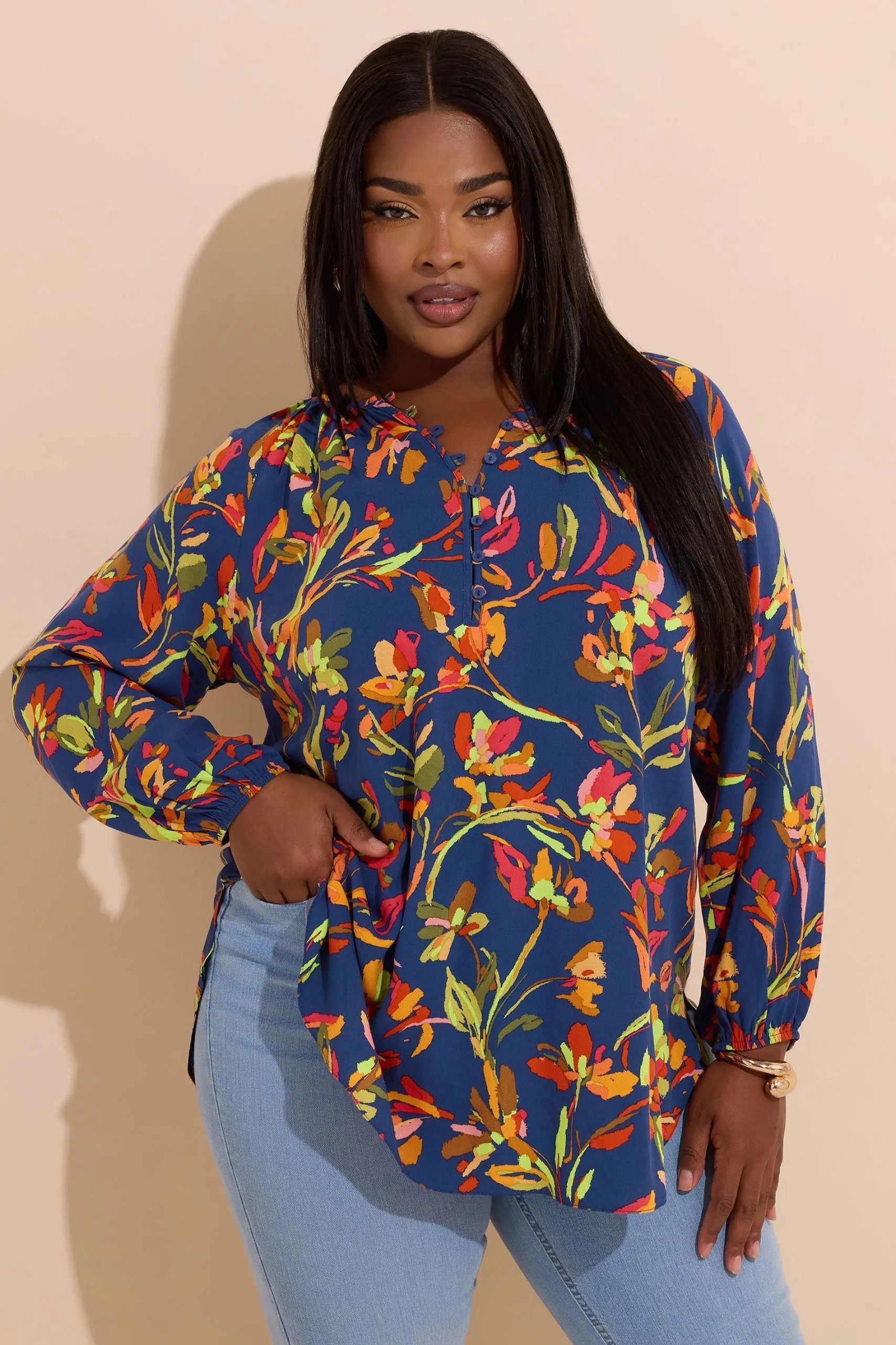 Button Detail Blouse