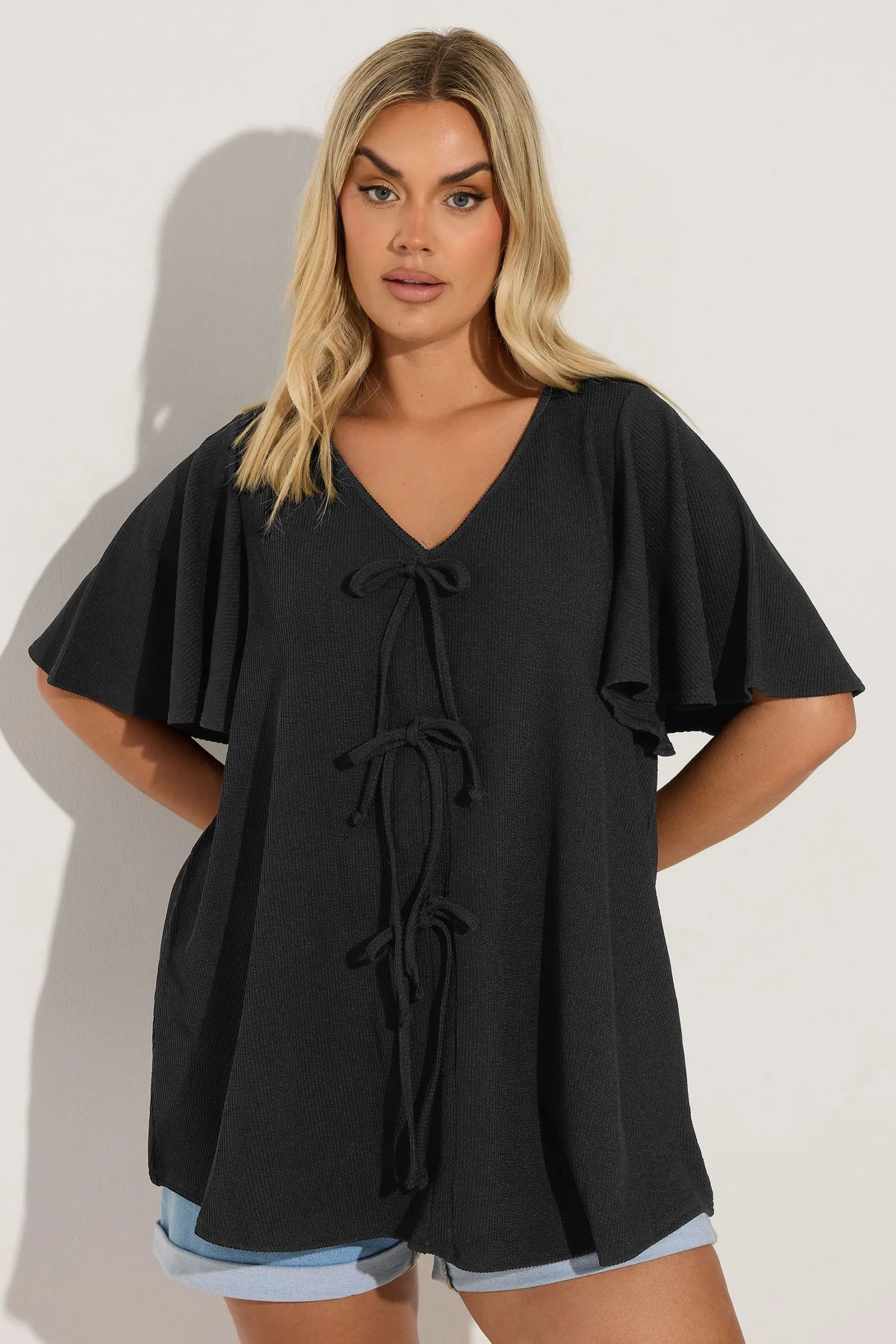 Bow Front Angel Sleeve Top