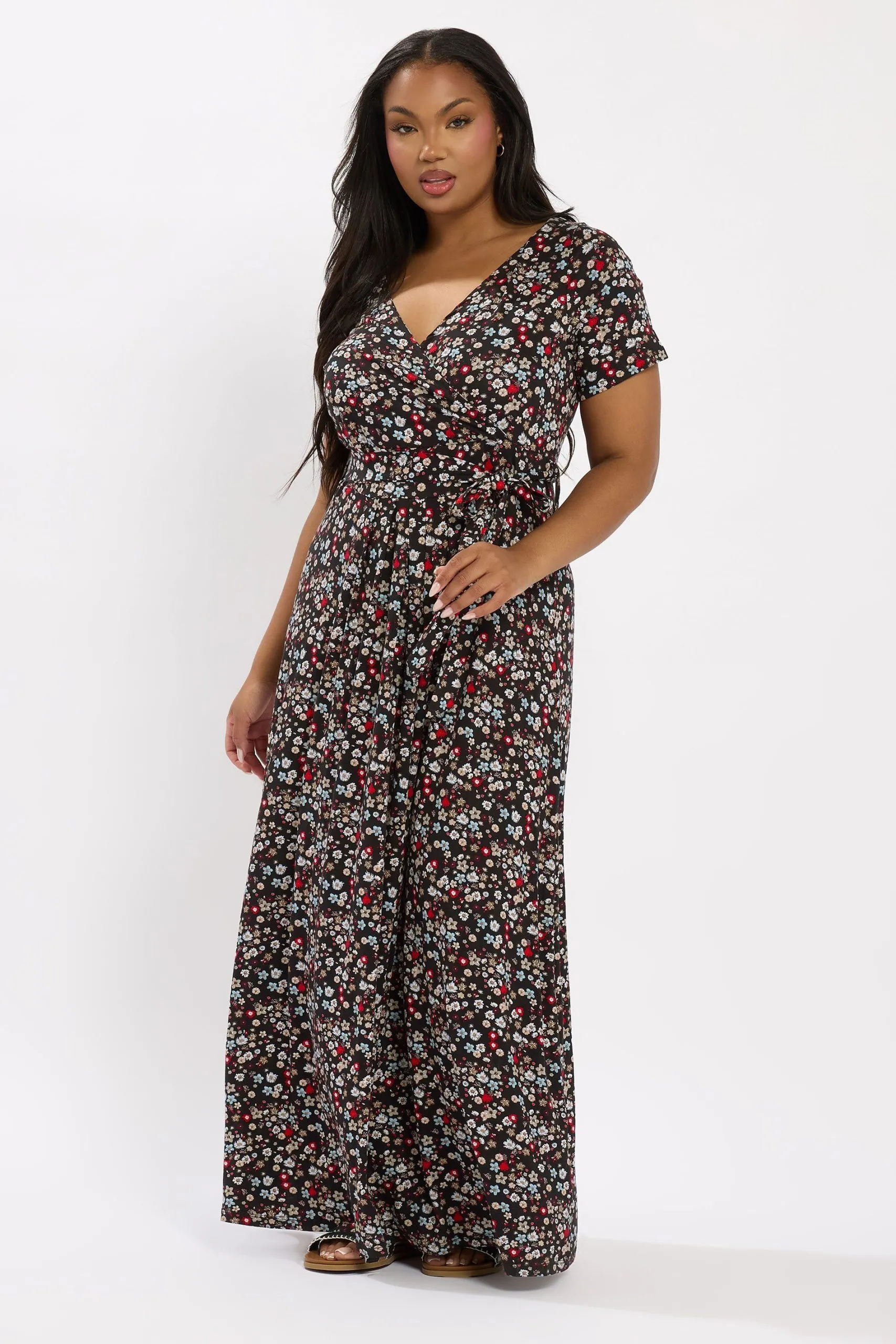 Ditsy Floral Maxi Wrap Dress