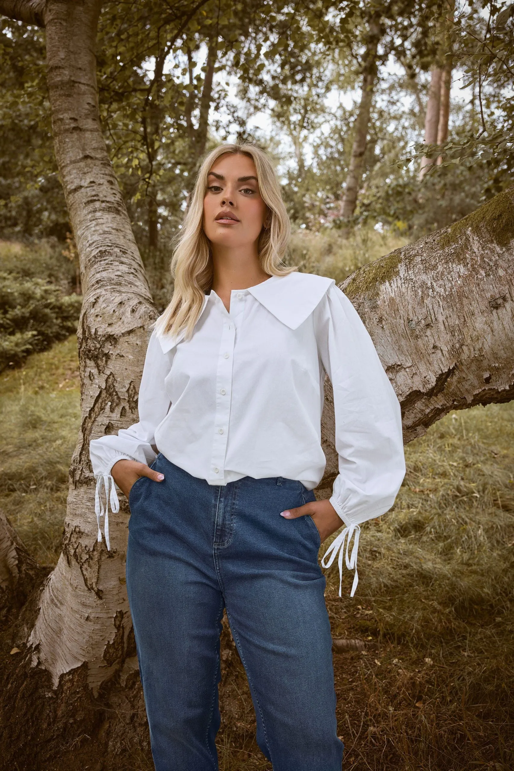 Poplin Statement Collar Shirt