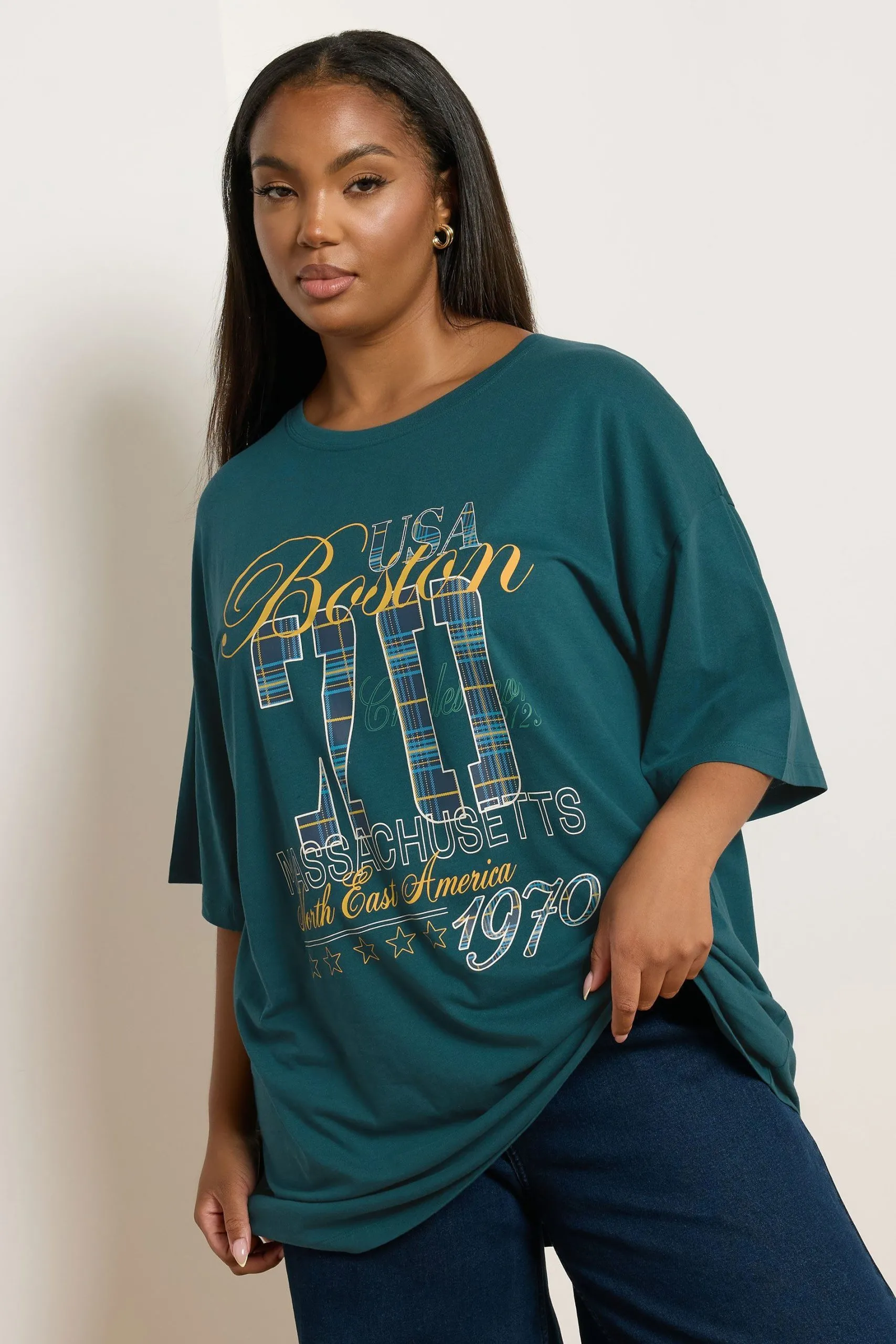 'Boston 70' Boxy Graphic T-Shirt