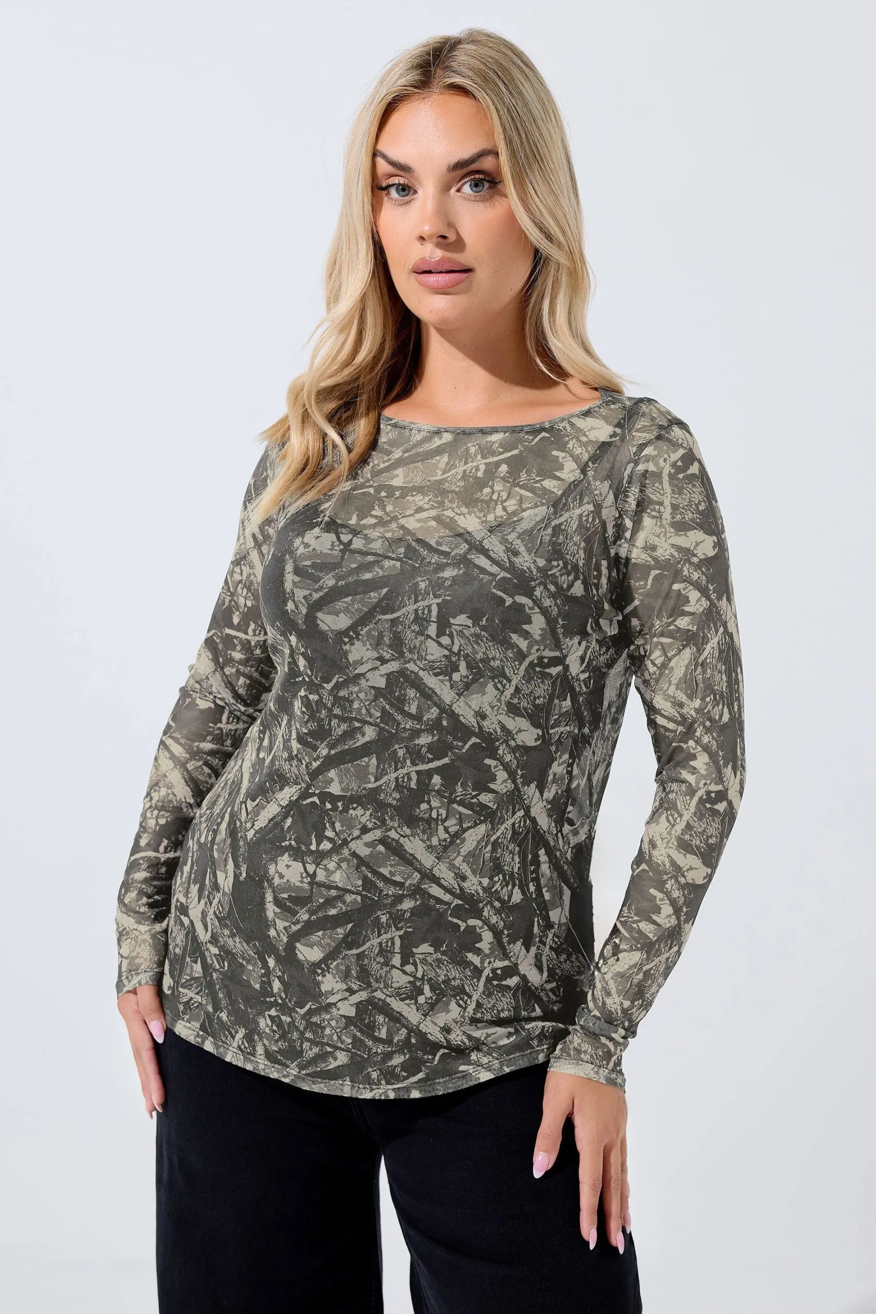 Camo Mesh Top