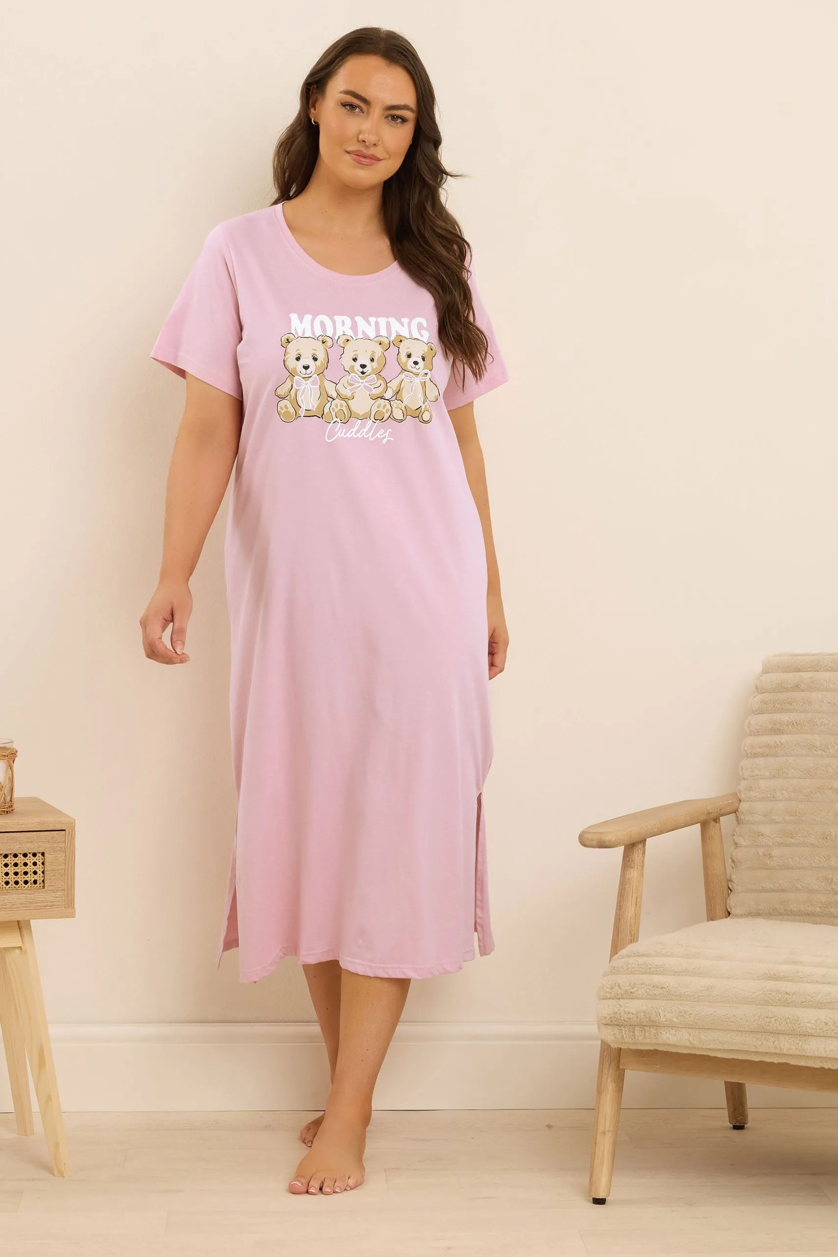 'Morning Cuddles' Teddy Midaxi Nightdress