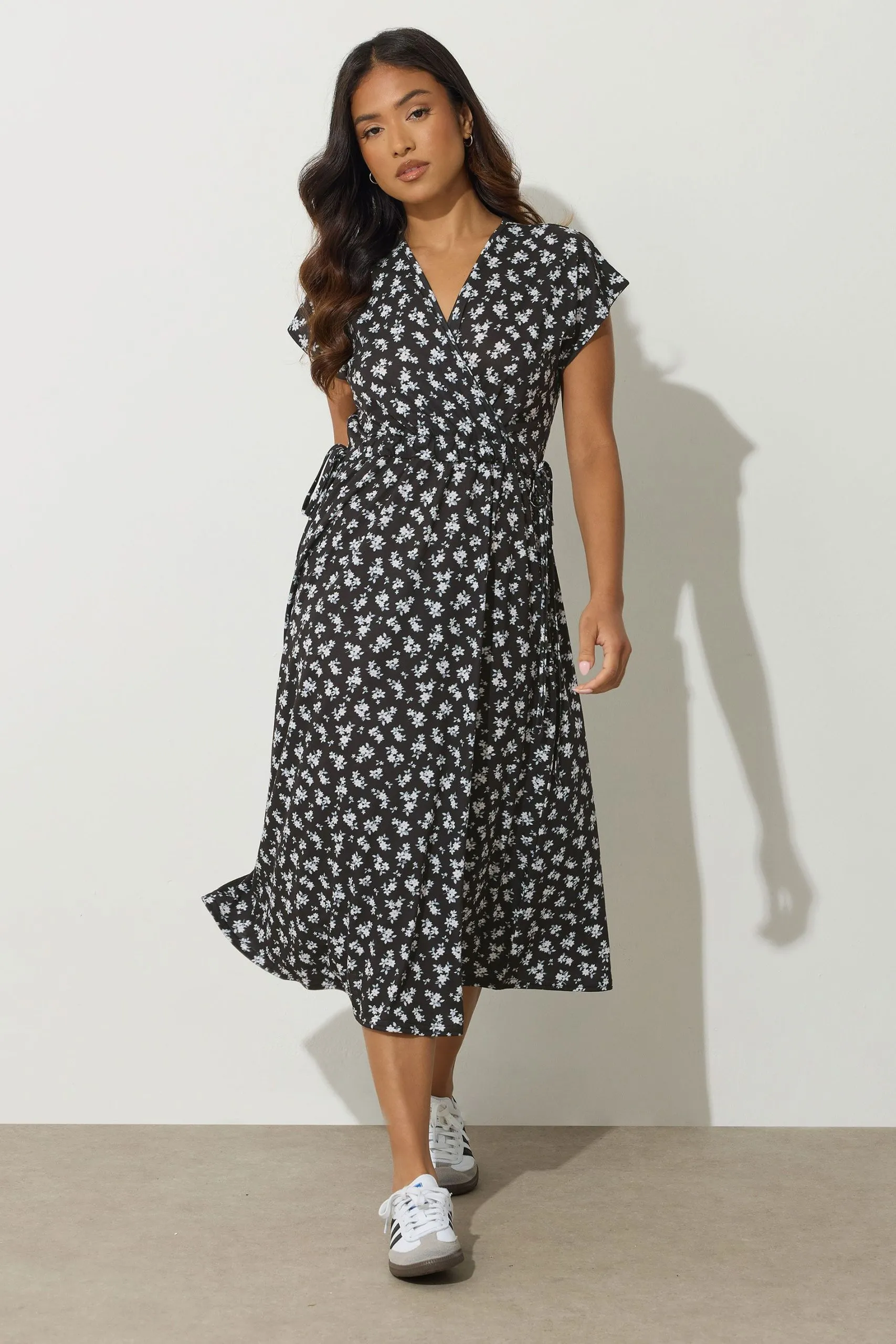 Petite Ditsy Wrap Maxi Dress