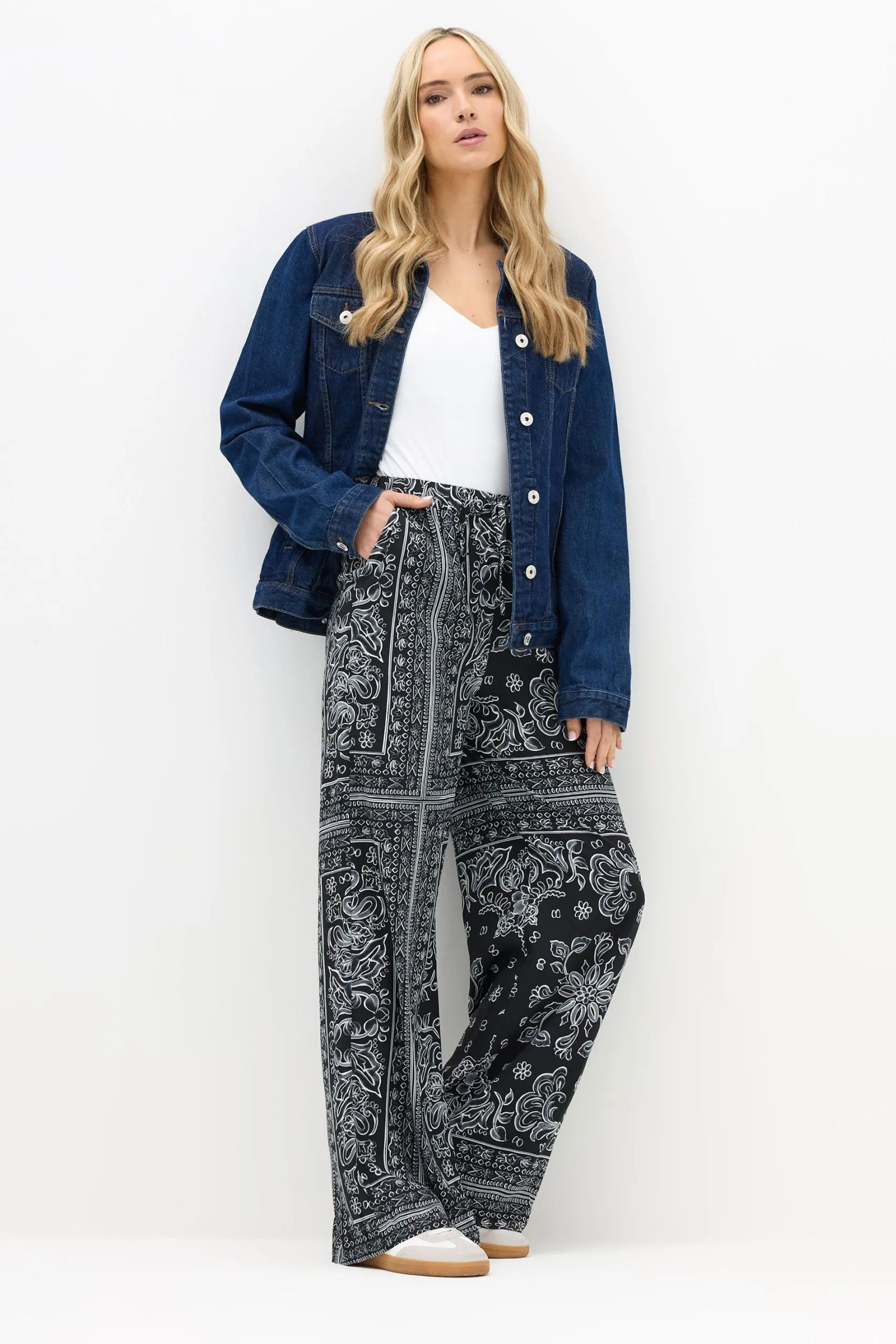 Tall Paisley Wide Leg Trousers