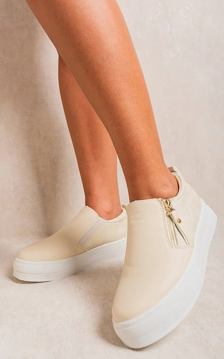 Andrea Zipper Decor Slip On Trainers