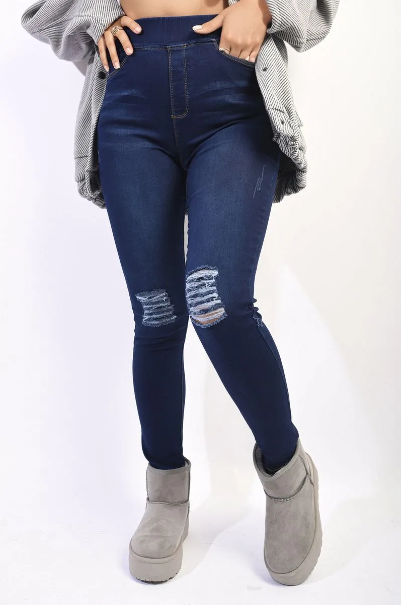 Aubrey High Waisted Ripped Skinny Jeggings