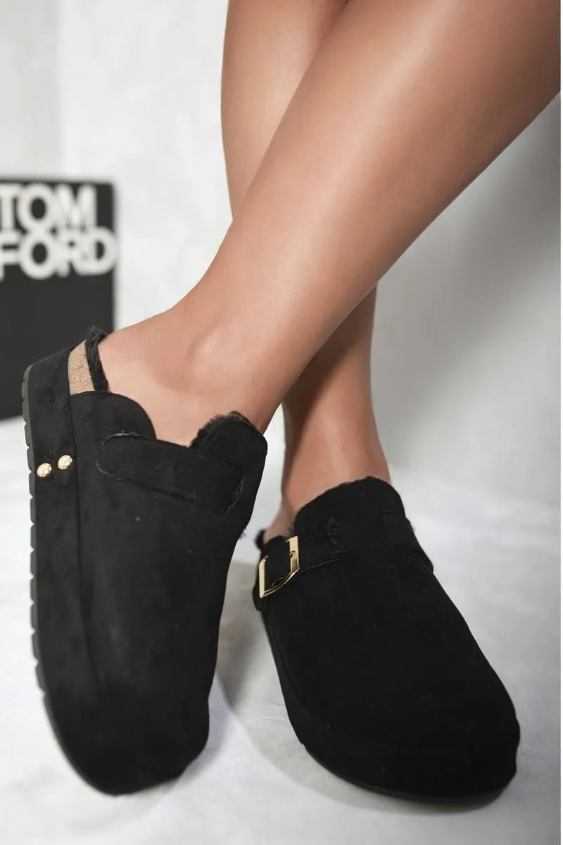 Sylvie Slip On Faux Fur Platform Clogs