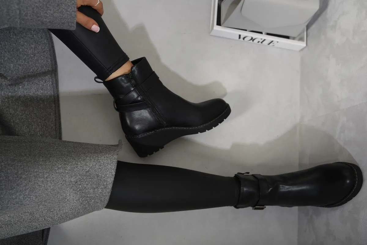 Isabel Side Zip Low Wedge Chelsea Ankle Boots