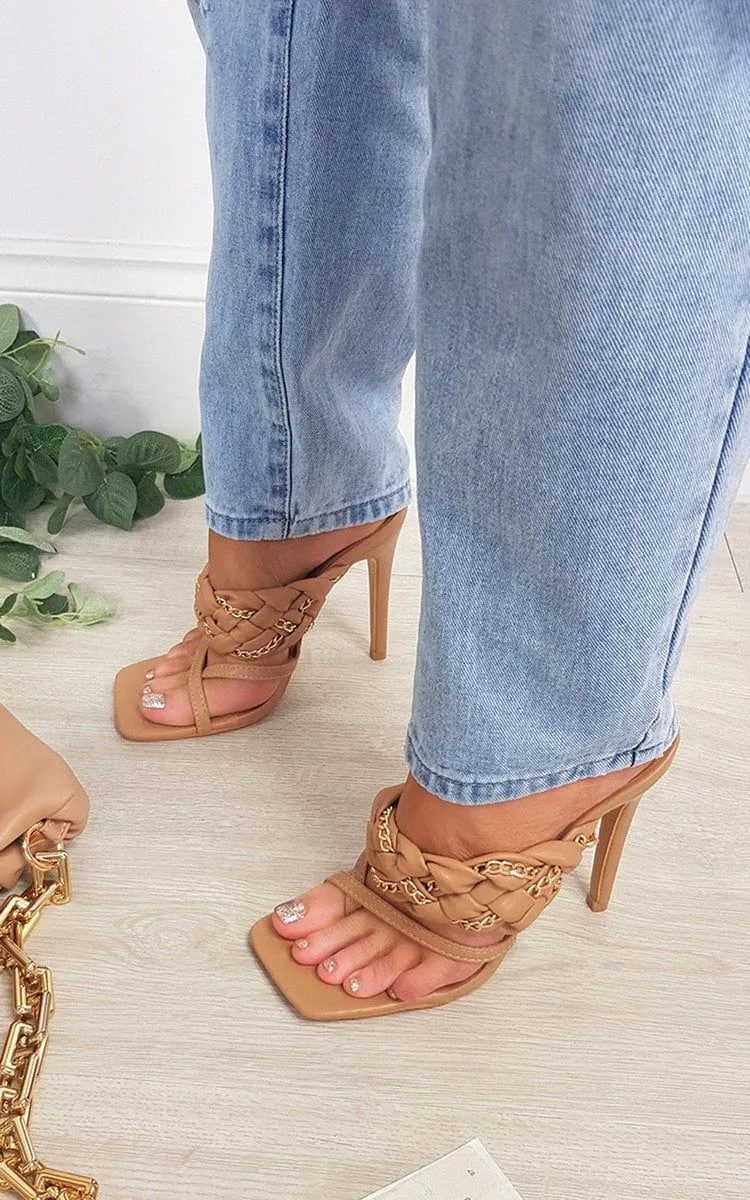 Ashley Braided Slip On Mule With Chain Detail