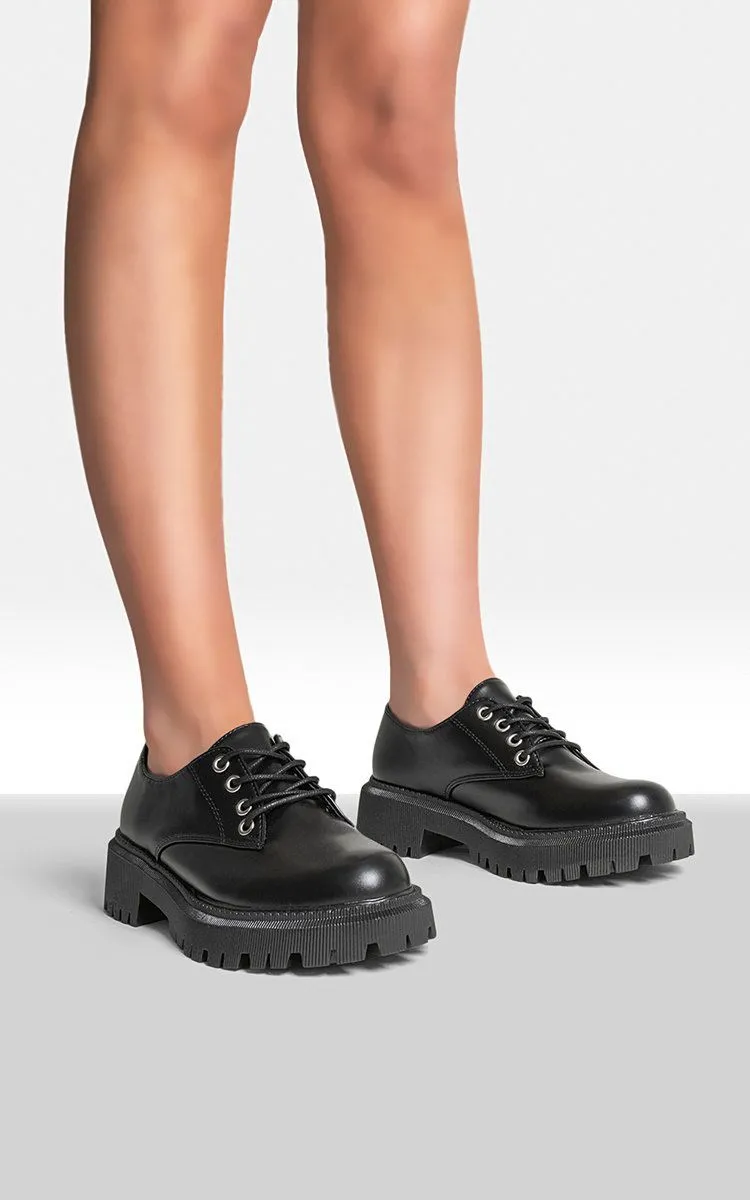 Nayla Chunky Faux Leather Derby Shoes