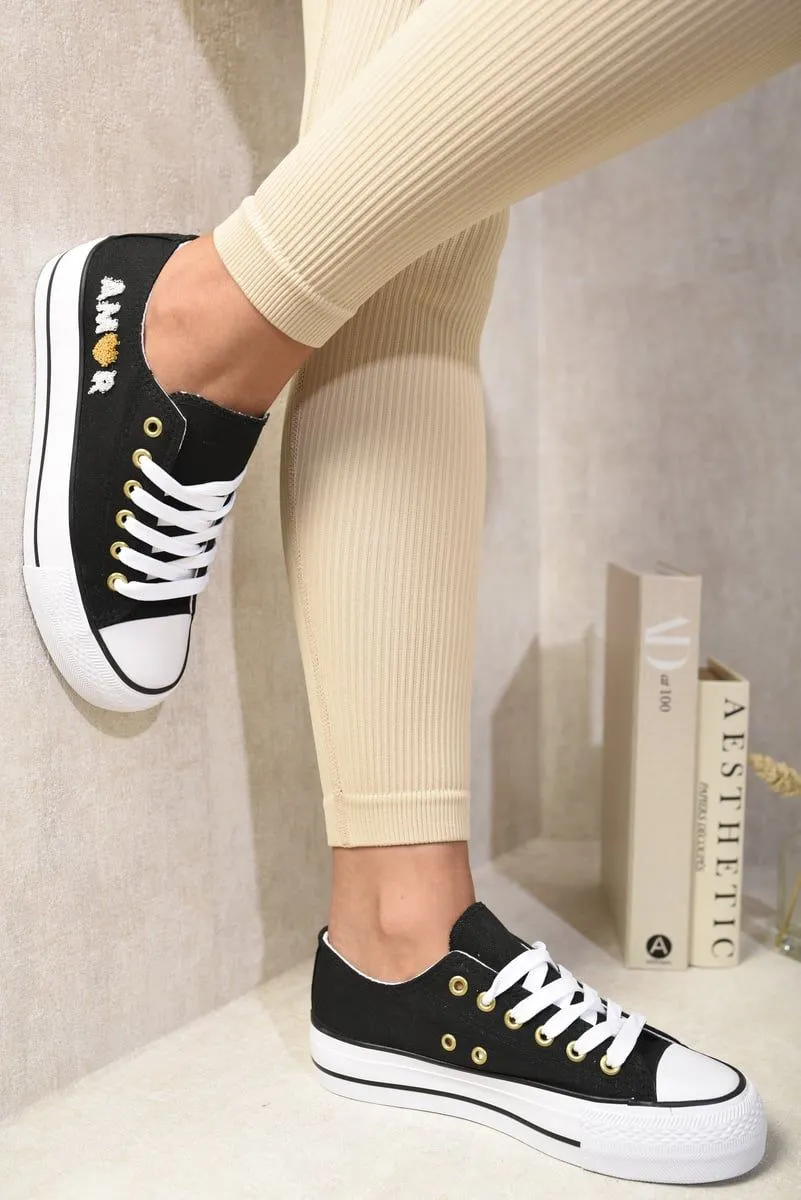 Hazel Lace Up Amor Side Detail Chunky Trainers