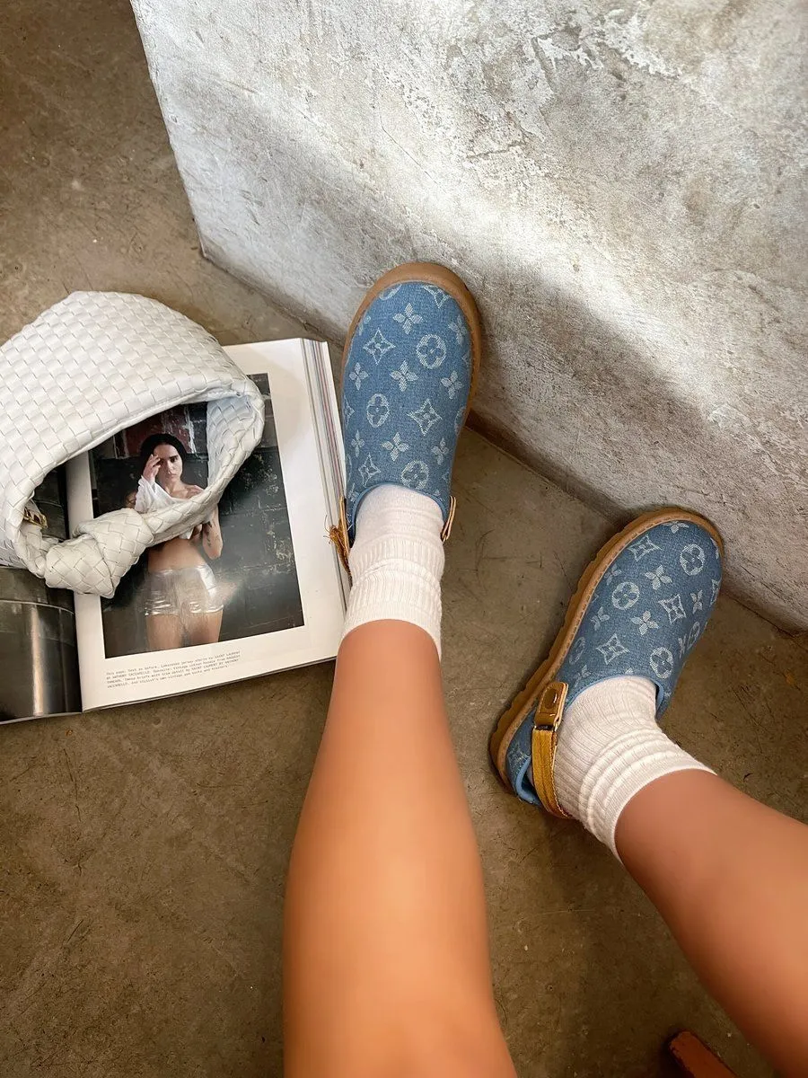 Fernanda Printed Sling Back Platform Clogs