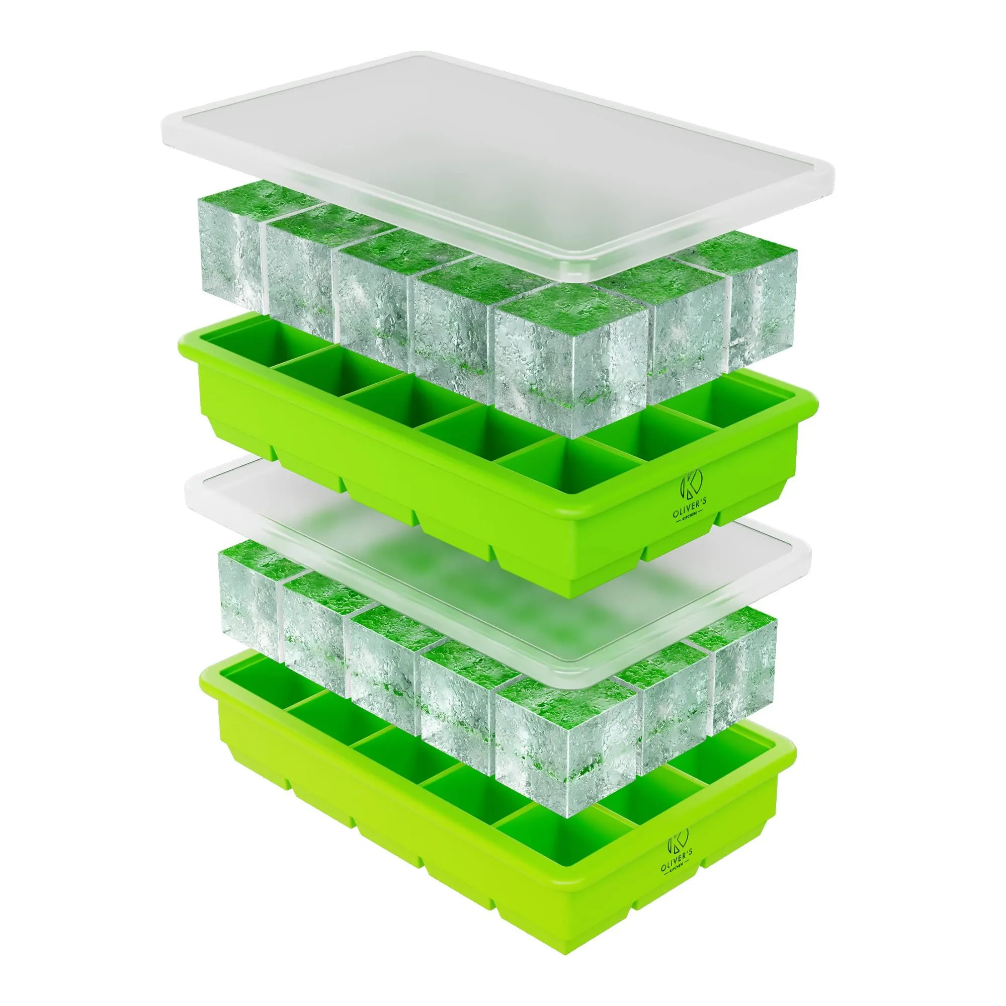 Ice Cube Tray Set of 2 - Large Cubes