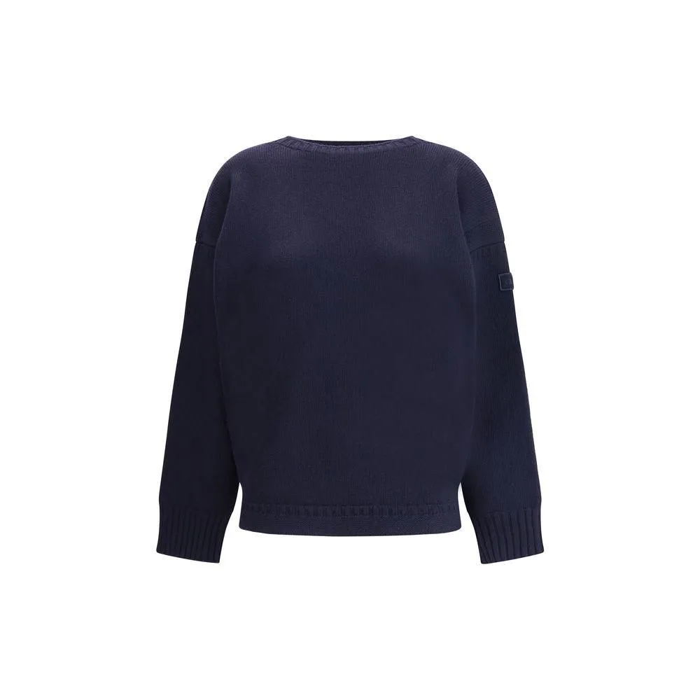 Luxurious Wool and Cashmere Oversized Sweater- Blue