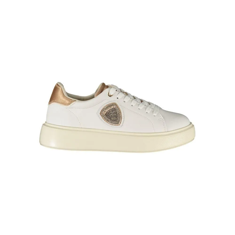 Leather Lace-Up Sneakers with Bronze Accents and Removable Insole