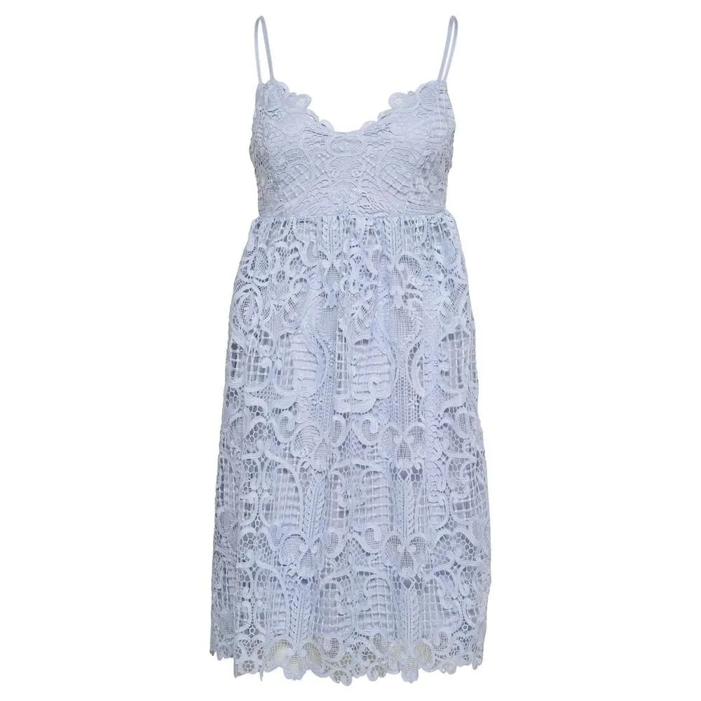 Sleeveless Lace Detailed Dress with Spaghetti Straps Party Dress Women