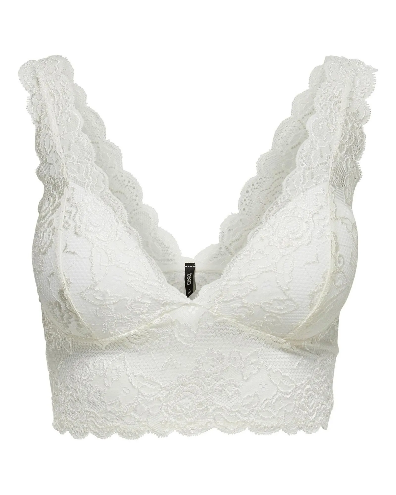 Lace Crop Top VNeck Sleeveless- White