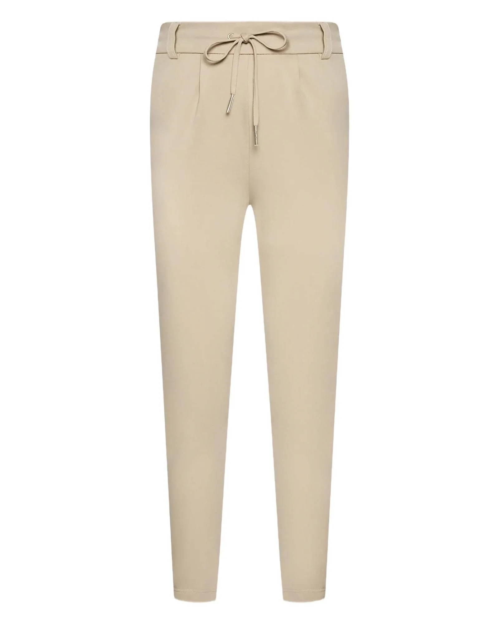 Casual Pants Drawstring Waist Relaxed Fit Wo - Beige Trousers