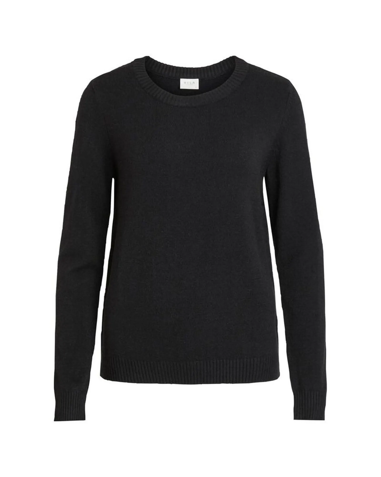 Crew Neck Knit Jumper VL7867000009- Black Sweaters