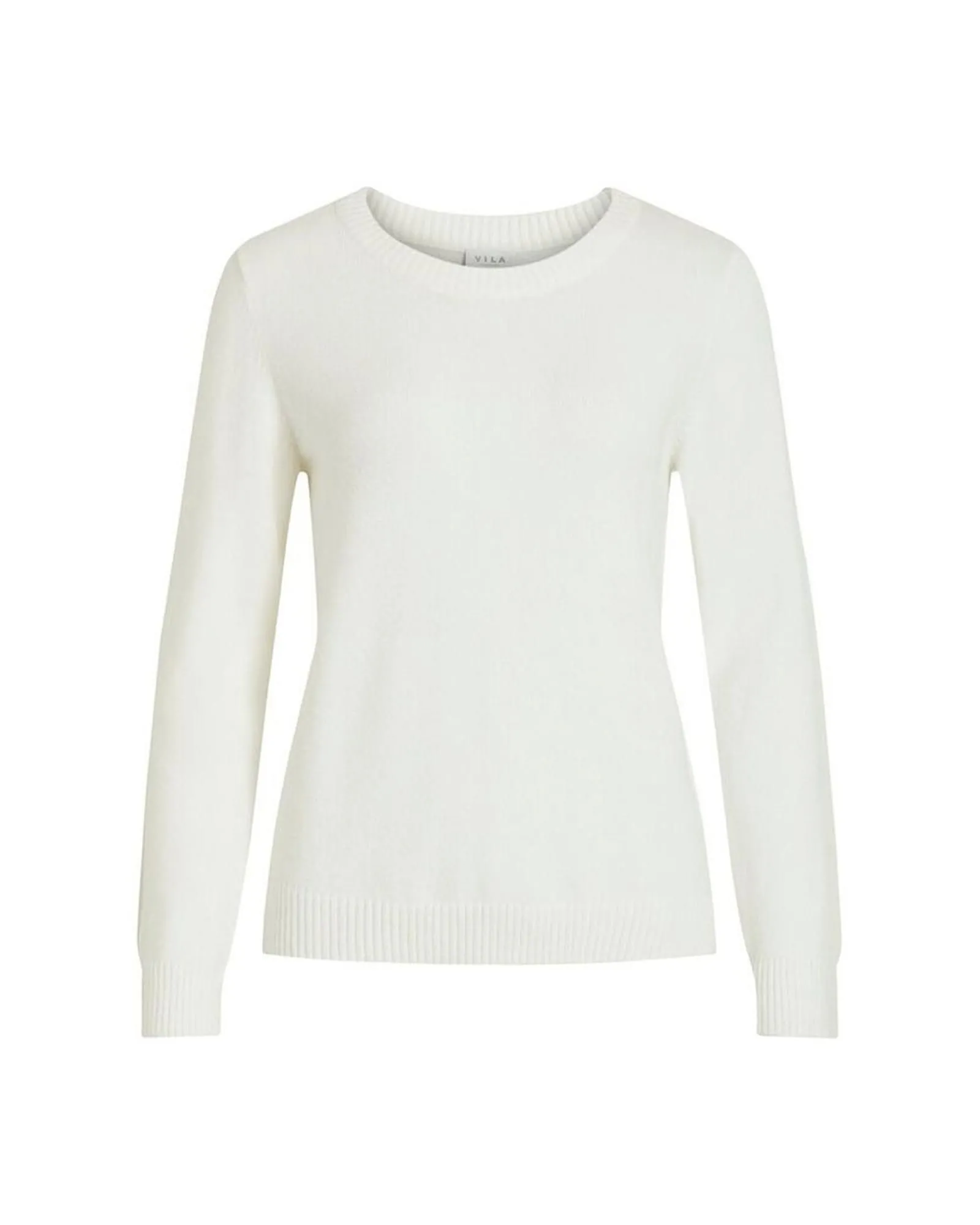 Crew Neck Jumper Knitwear Slim Fit- White Sweaters