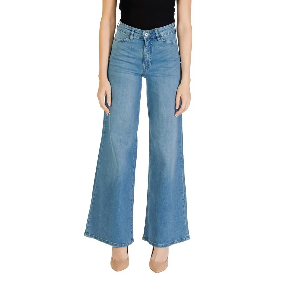 Wide Leg Denim Jeans- Light Blue