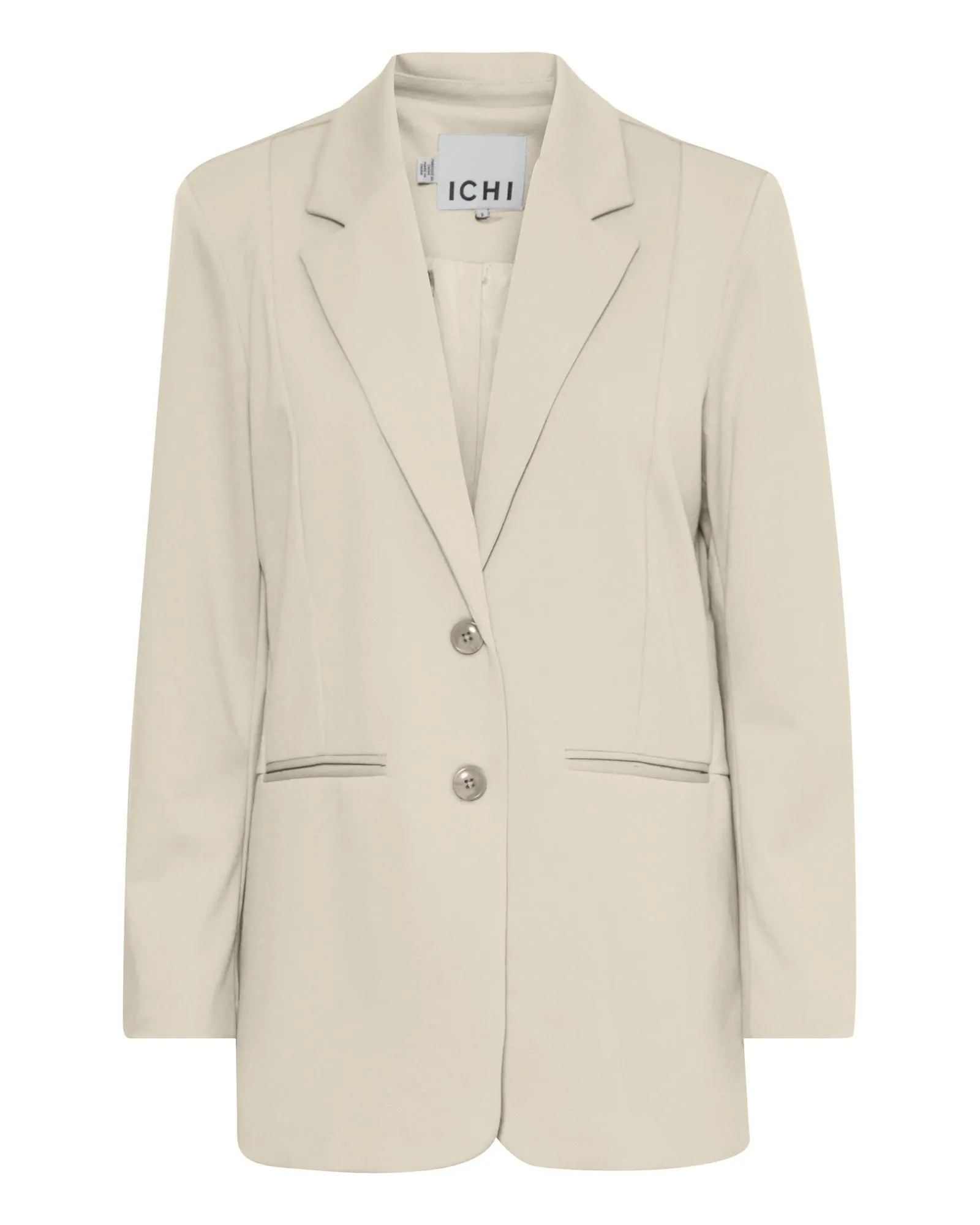 Relaxed Fit Blazer Long Sleeves- Beige