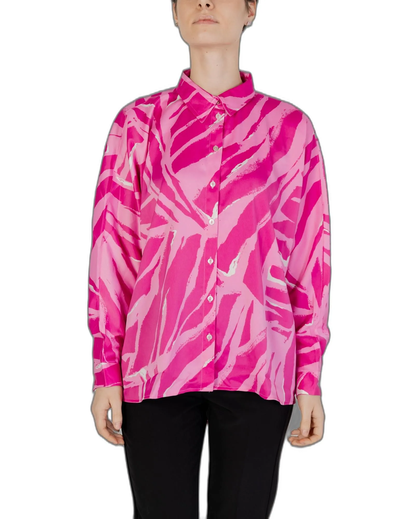 Printed Shirt Long Sleeve Model- Fuchsia