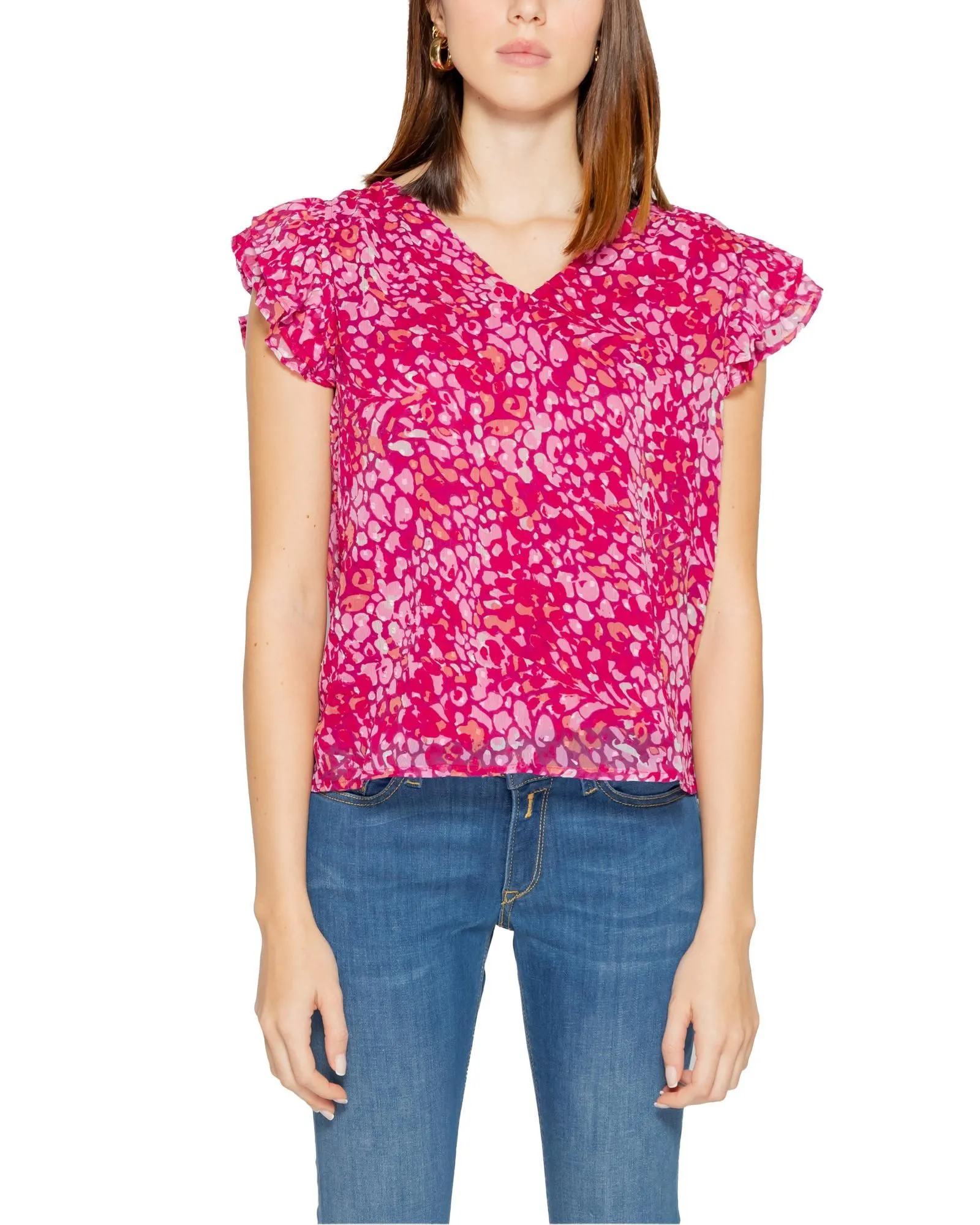 Printed V-Neck Blouse