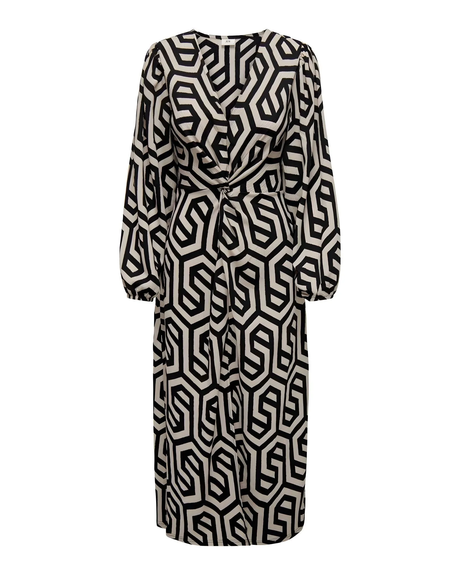 Geometric Print V-Neck Dress