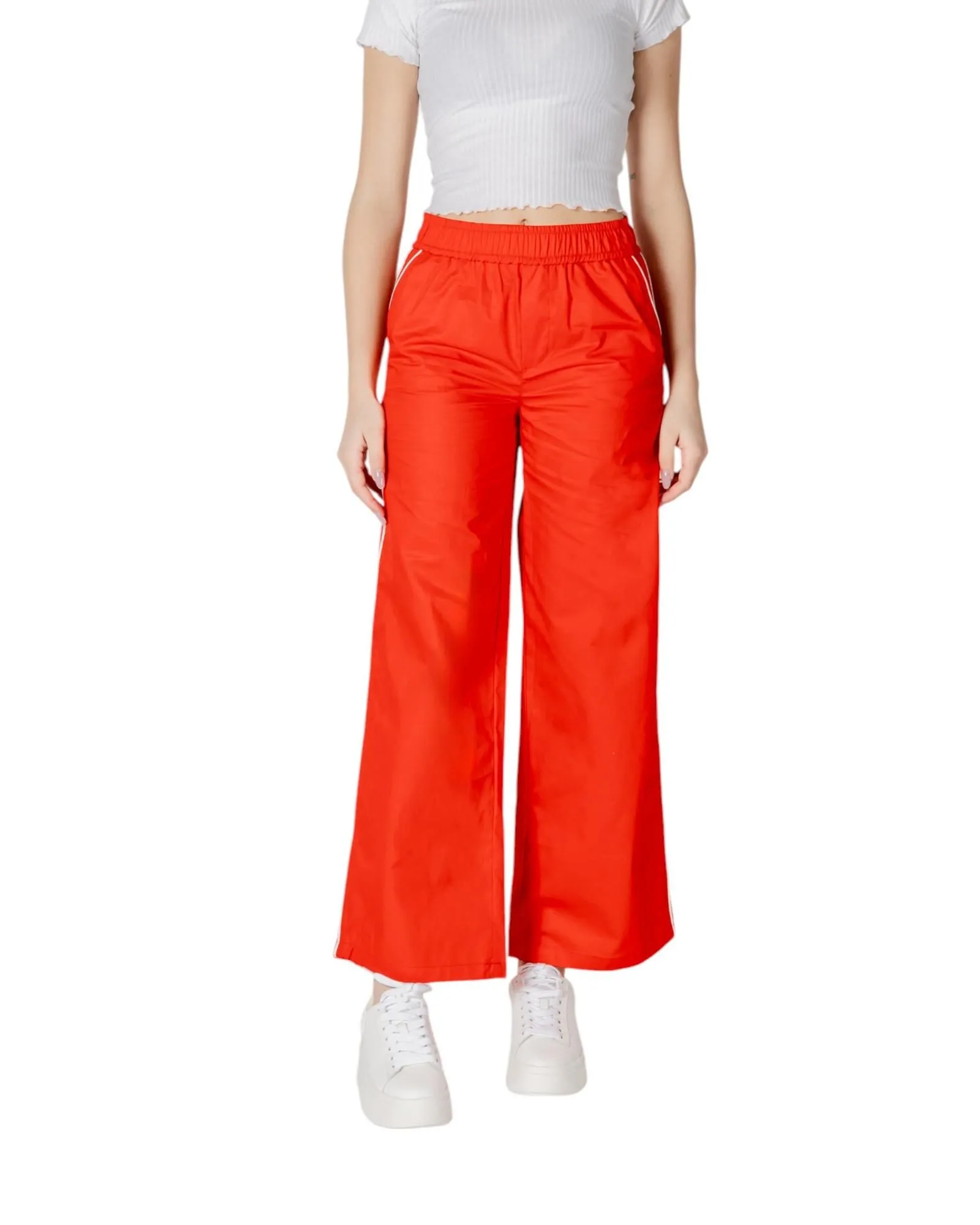 WideLeg Pants Casual Style- Red Trousers