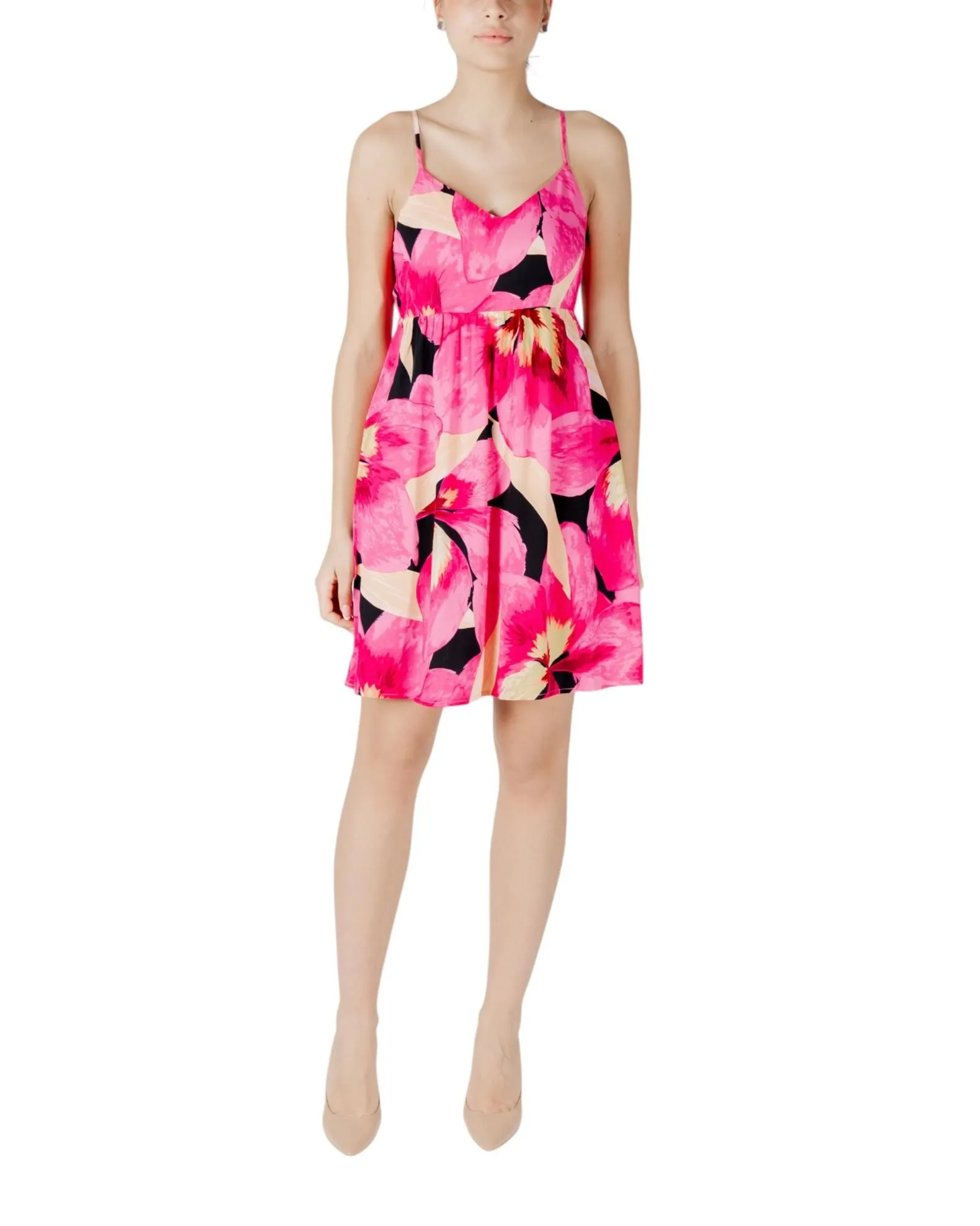 Floral ALine Summer Dress Wo - Fuchsia Dresses